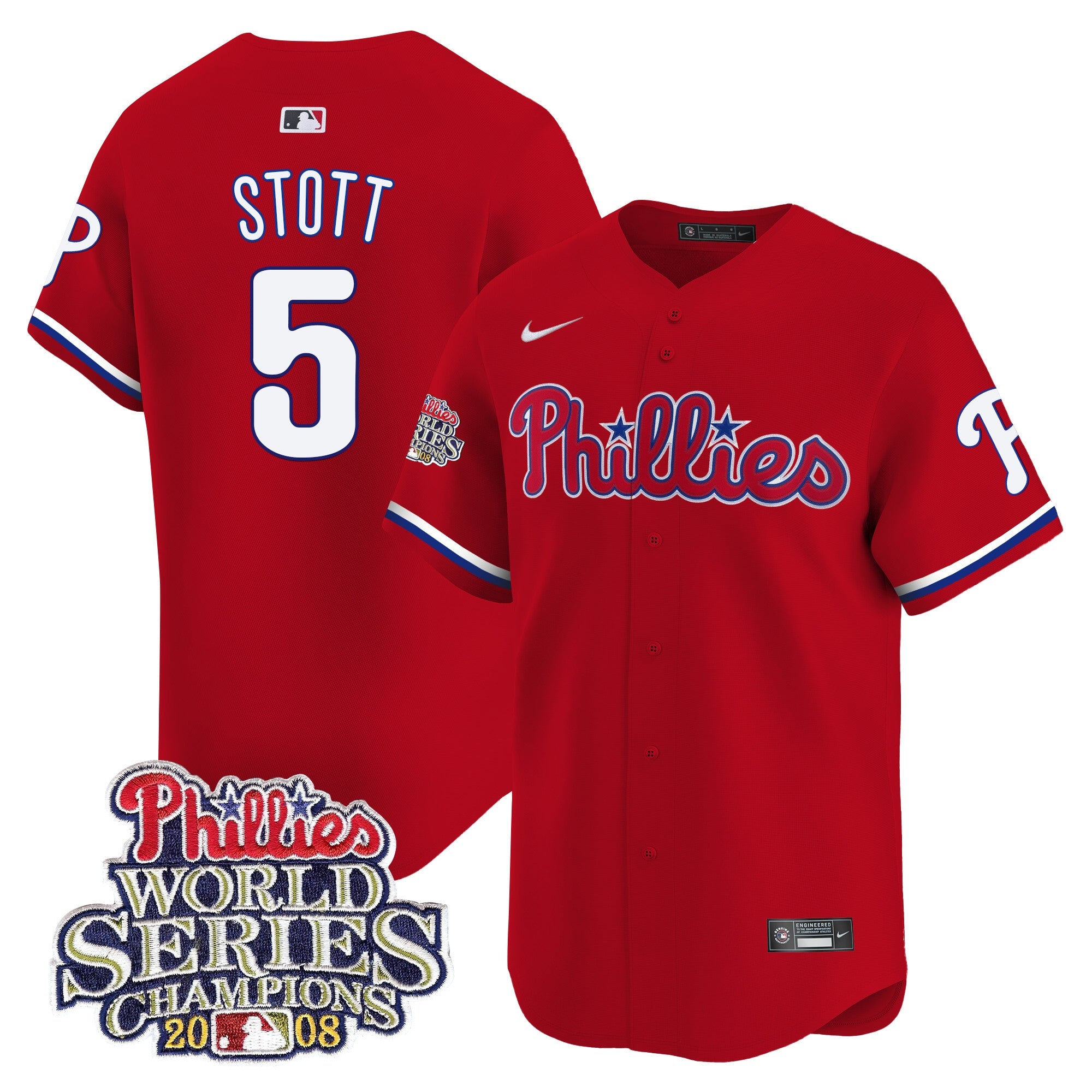 Men’s 2008 World Series Champions Patch Vapor Premier Limited Jersey