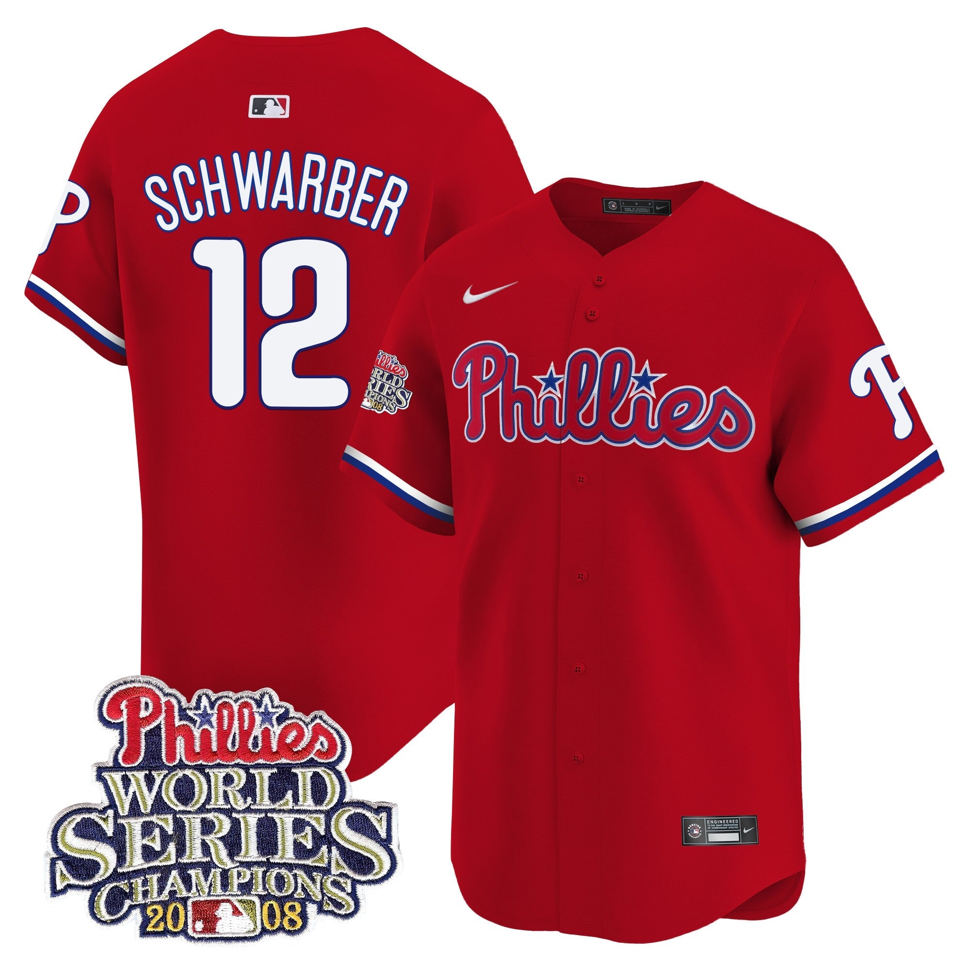 Men’s 2008 World Series Champions Patch Vapor Premier Limited Jersey