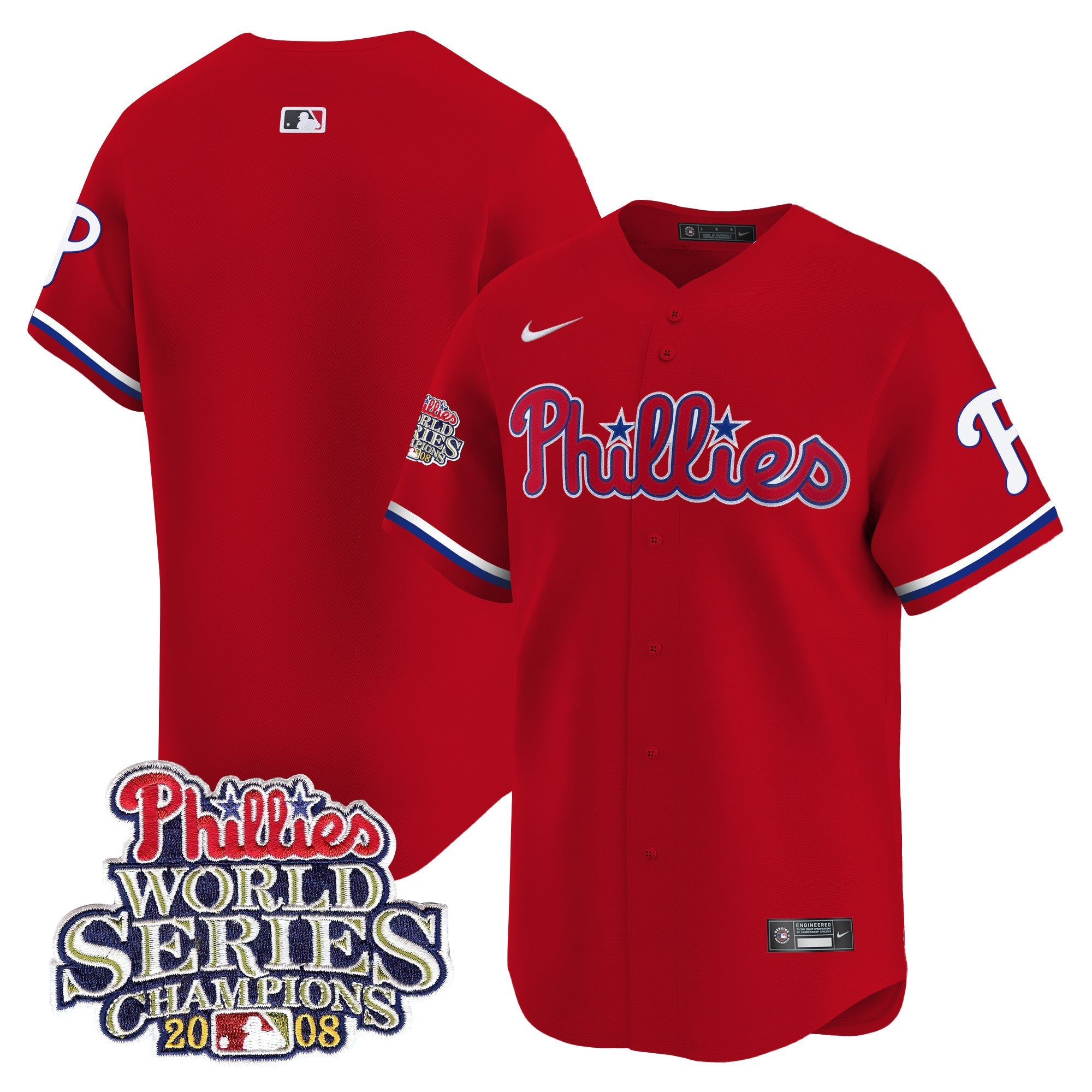 Men’s 2008 World Series Champions Patch Vapor Premier Limited Jersey