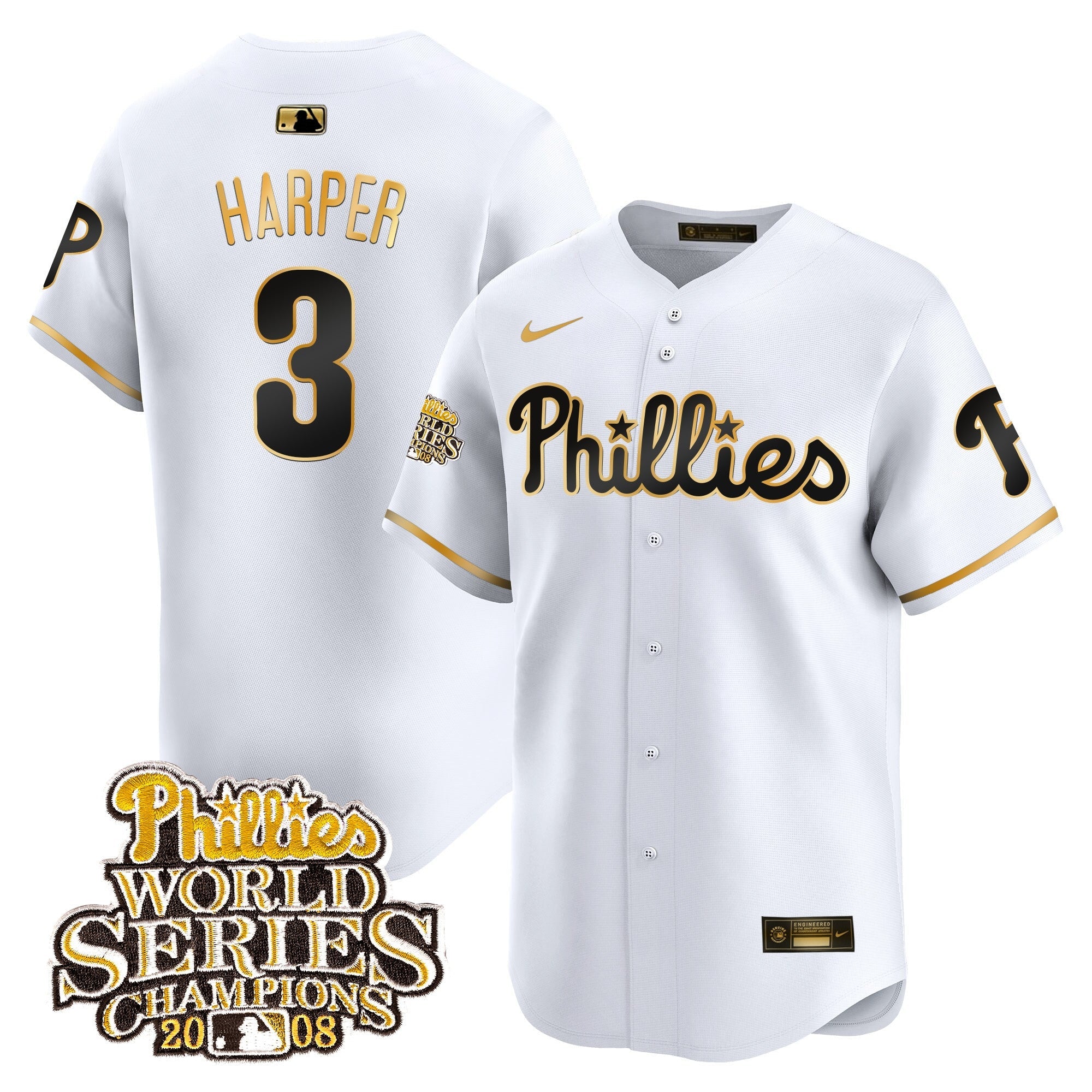 Men’s 2008 World Series Champions Patch Vapor Premier Limited Jersey