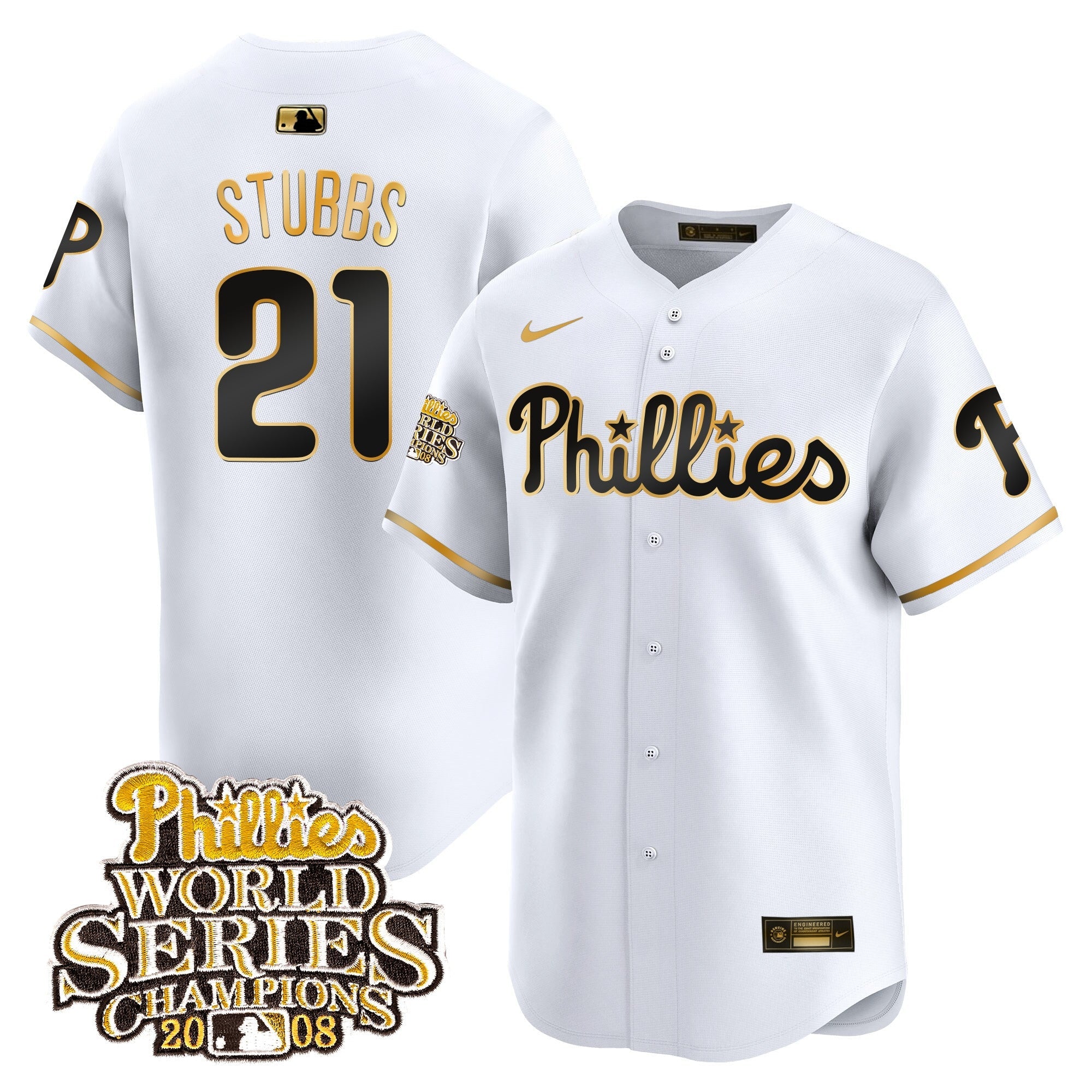 Men’s 2008 World Series Champions Patch Vapor Premier Limited Jersey
