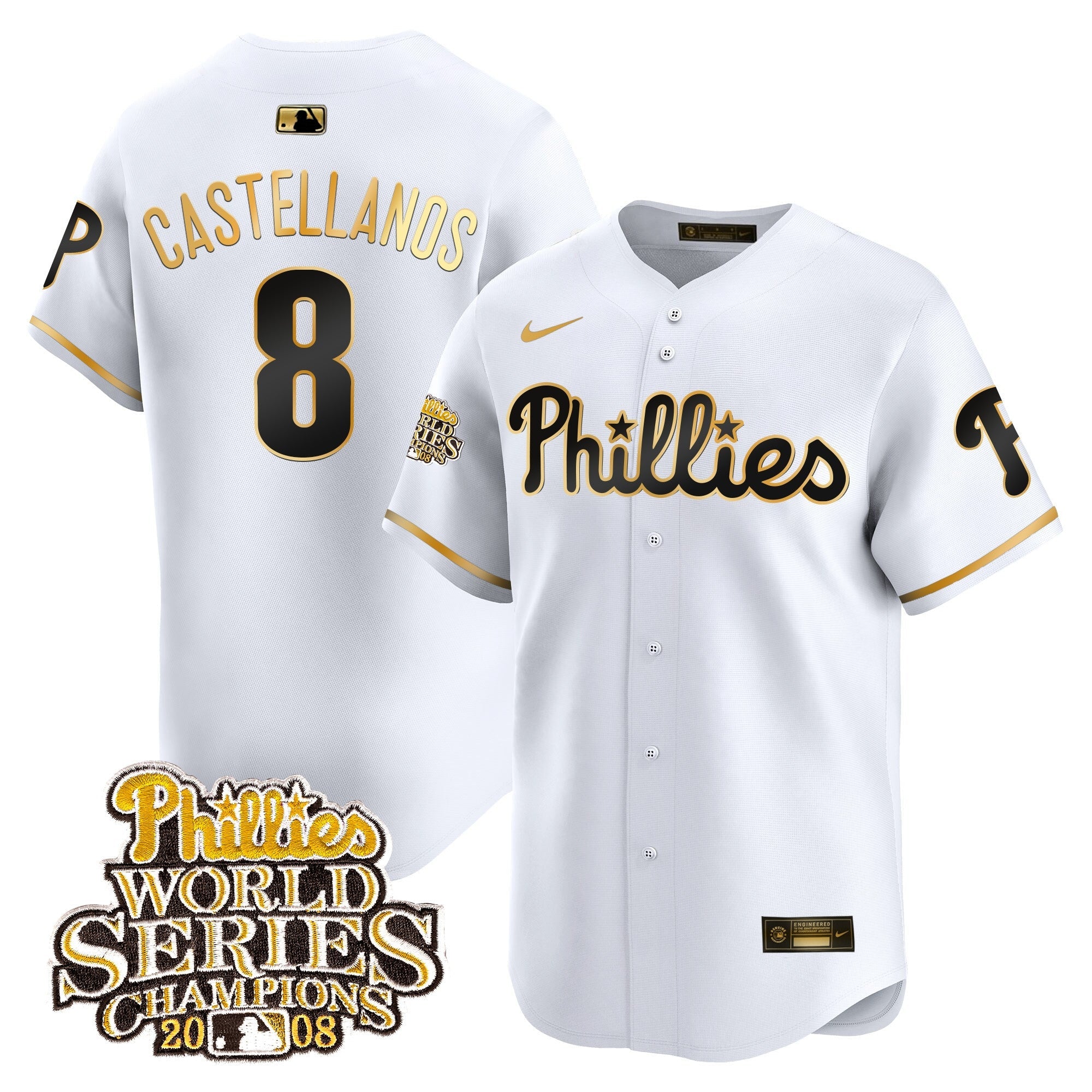Men’s 2008 World Series Champions Patch Vapor Premier Limited Jersey