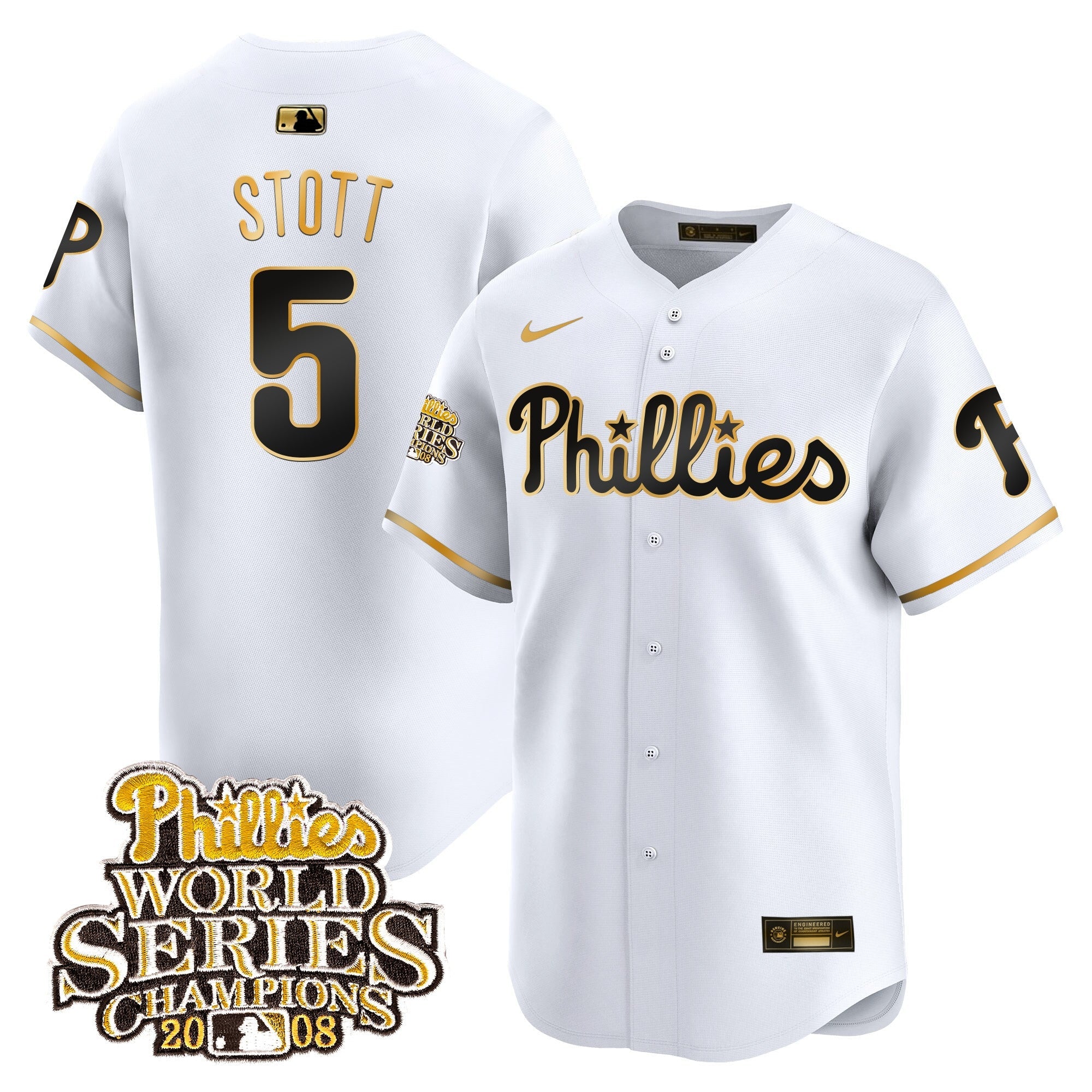 Men’s 2008 World Series Champions Patch Vapor Premier Limited Jersey