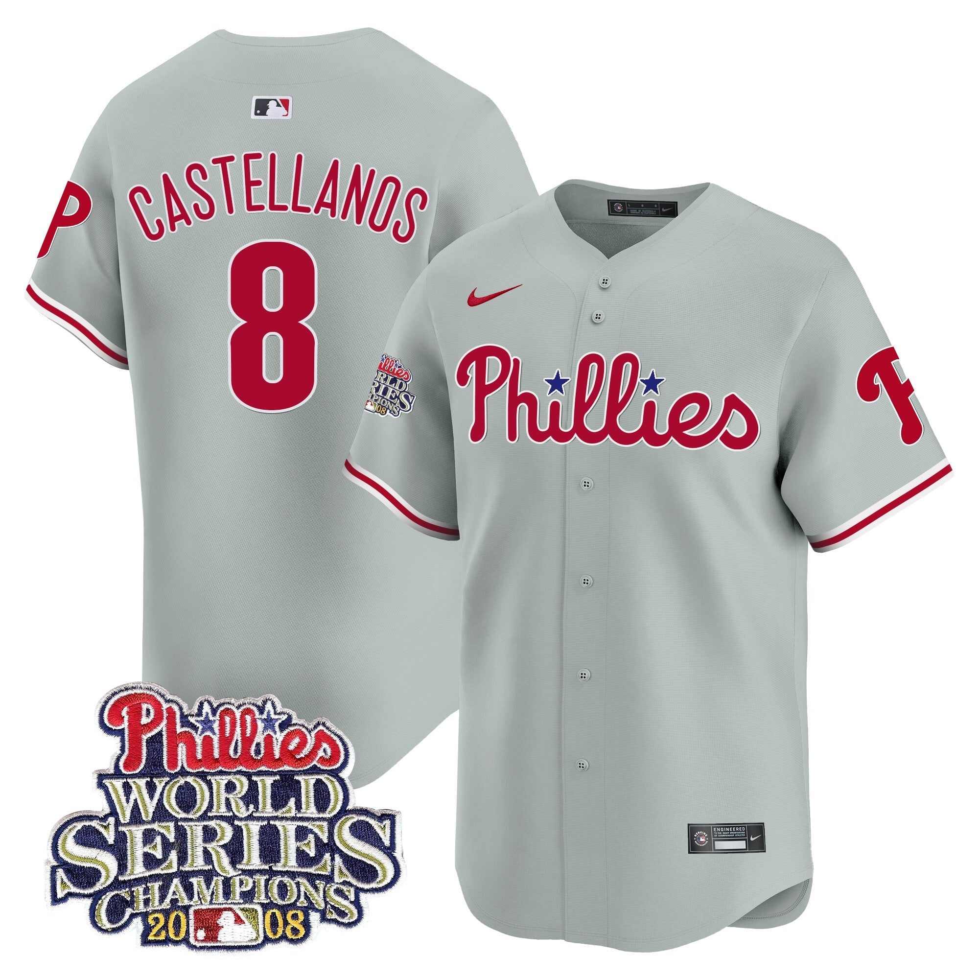Men’s 2008 World Series Champions Patch Vapor Premier Limited Jersey