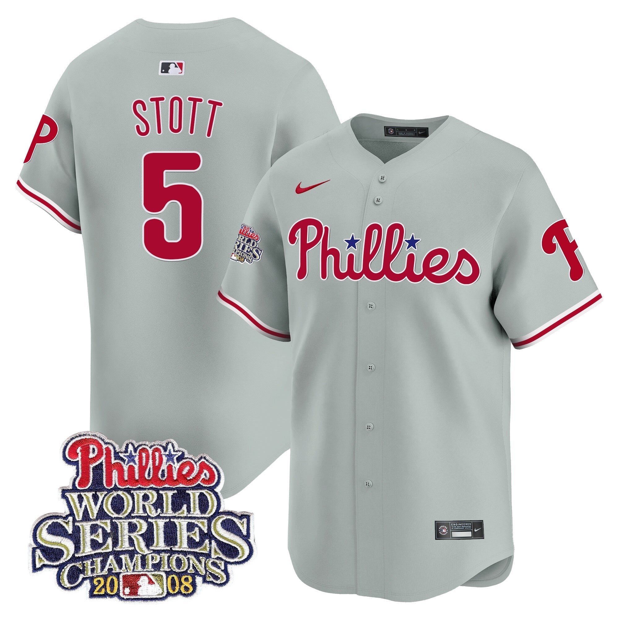 Men’s 2008 World Series Champions Patch Vapor Premier Limited Jersey