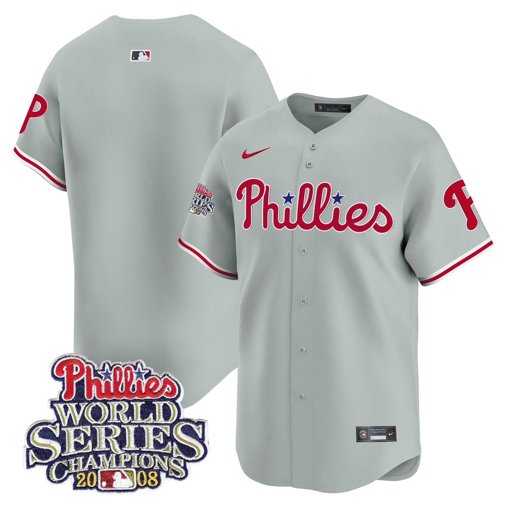 Men’s 2008 World Series Champions Patch Vapor Premier Limited Jersey