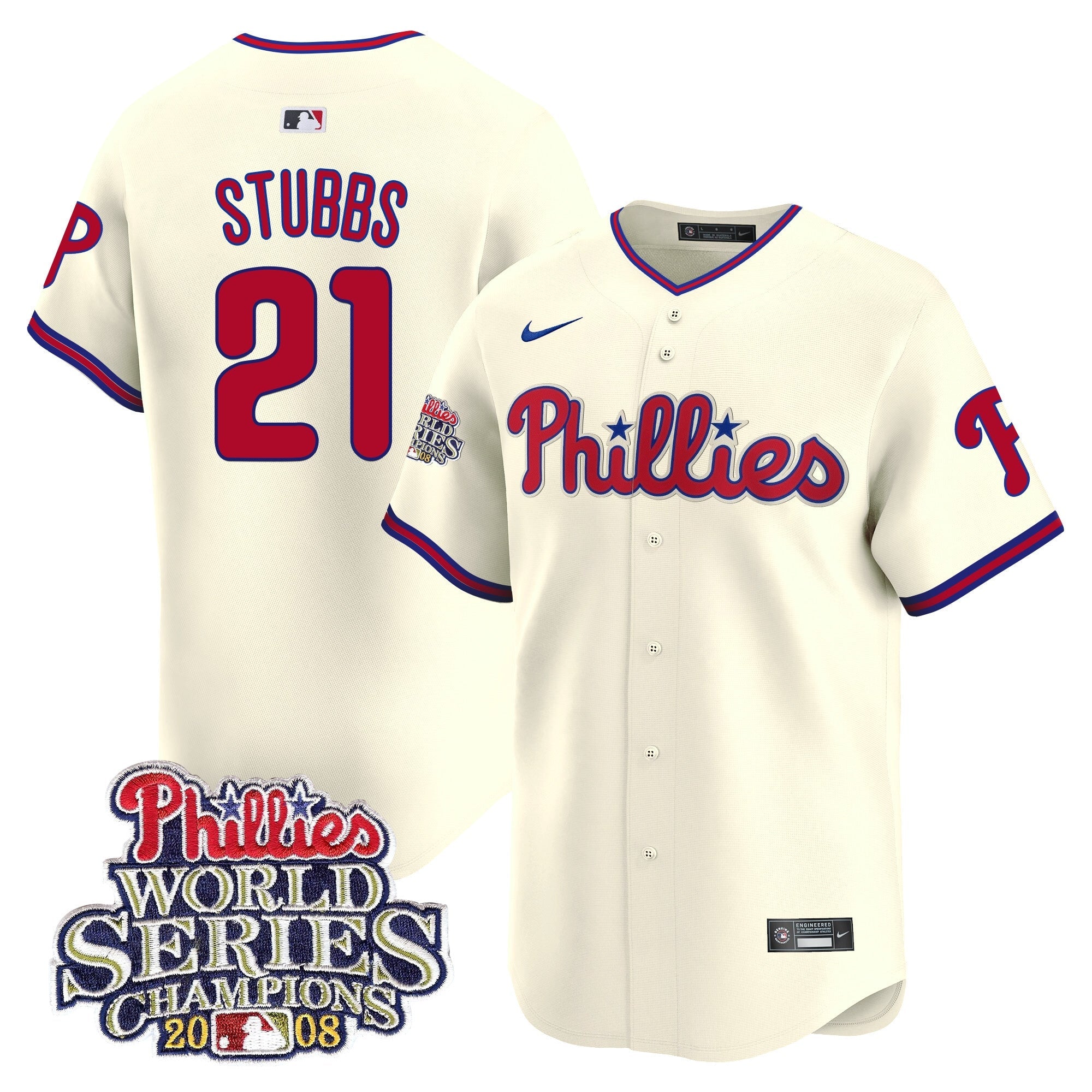 Men’s 2008 World Series Champions Patch Vapor Premier Limited Jersey
