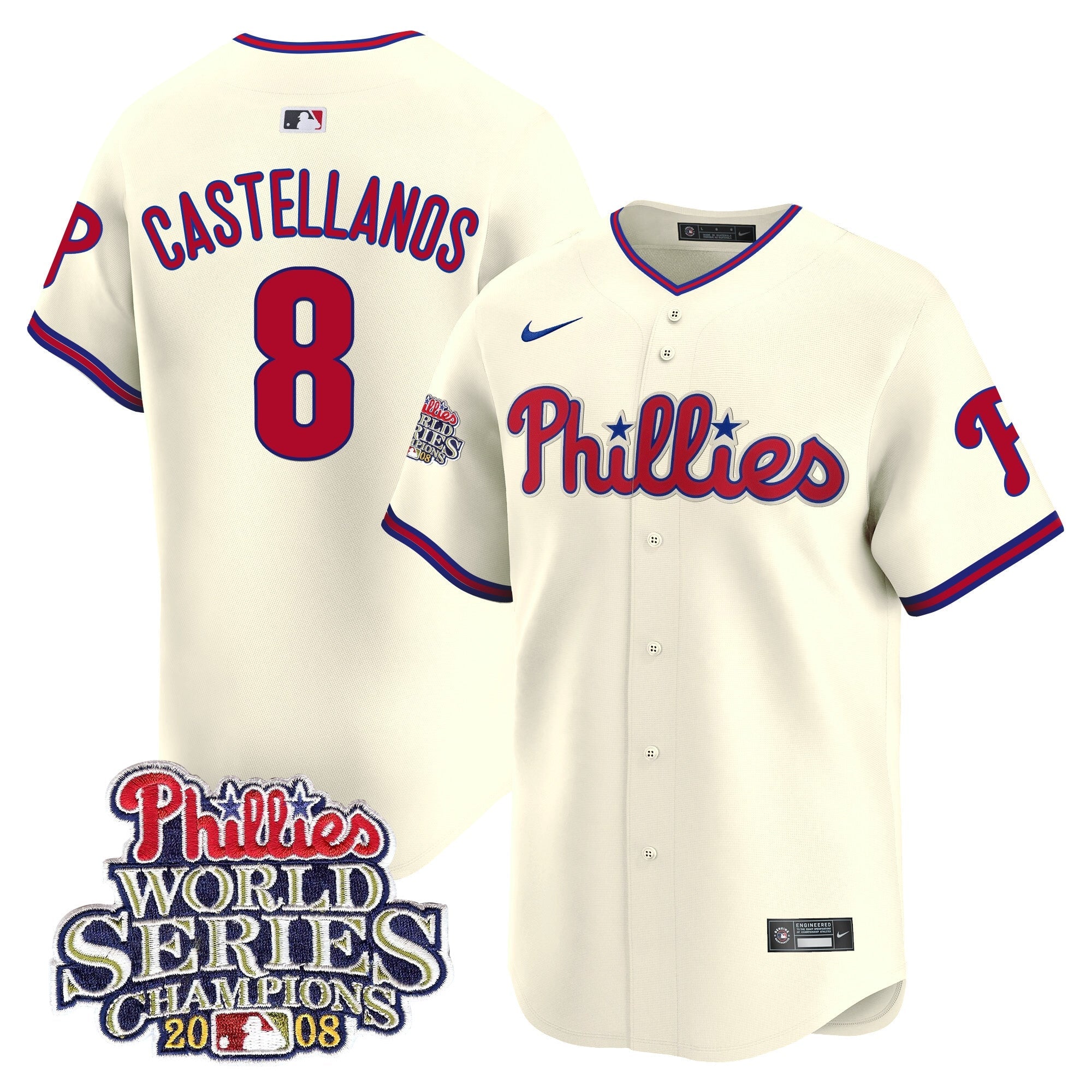 Men’s 2008 World Series Champions Patch Vapor Premier Limited Jersey