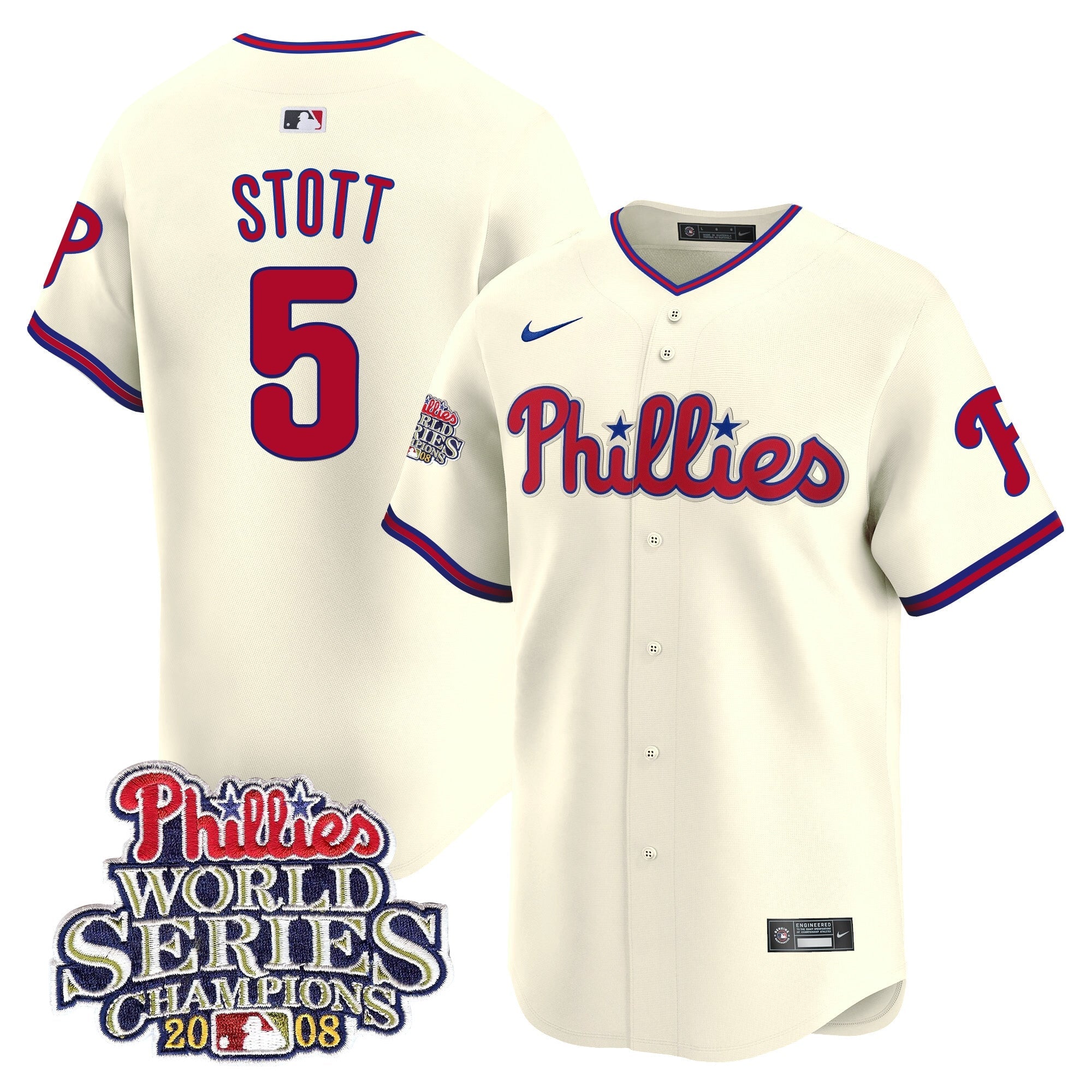 Men’s 2008 World Series Champions Patch Vapor Premier Limited Jersey