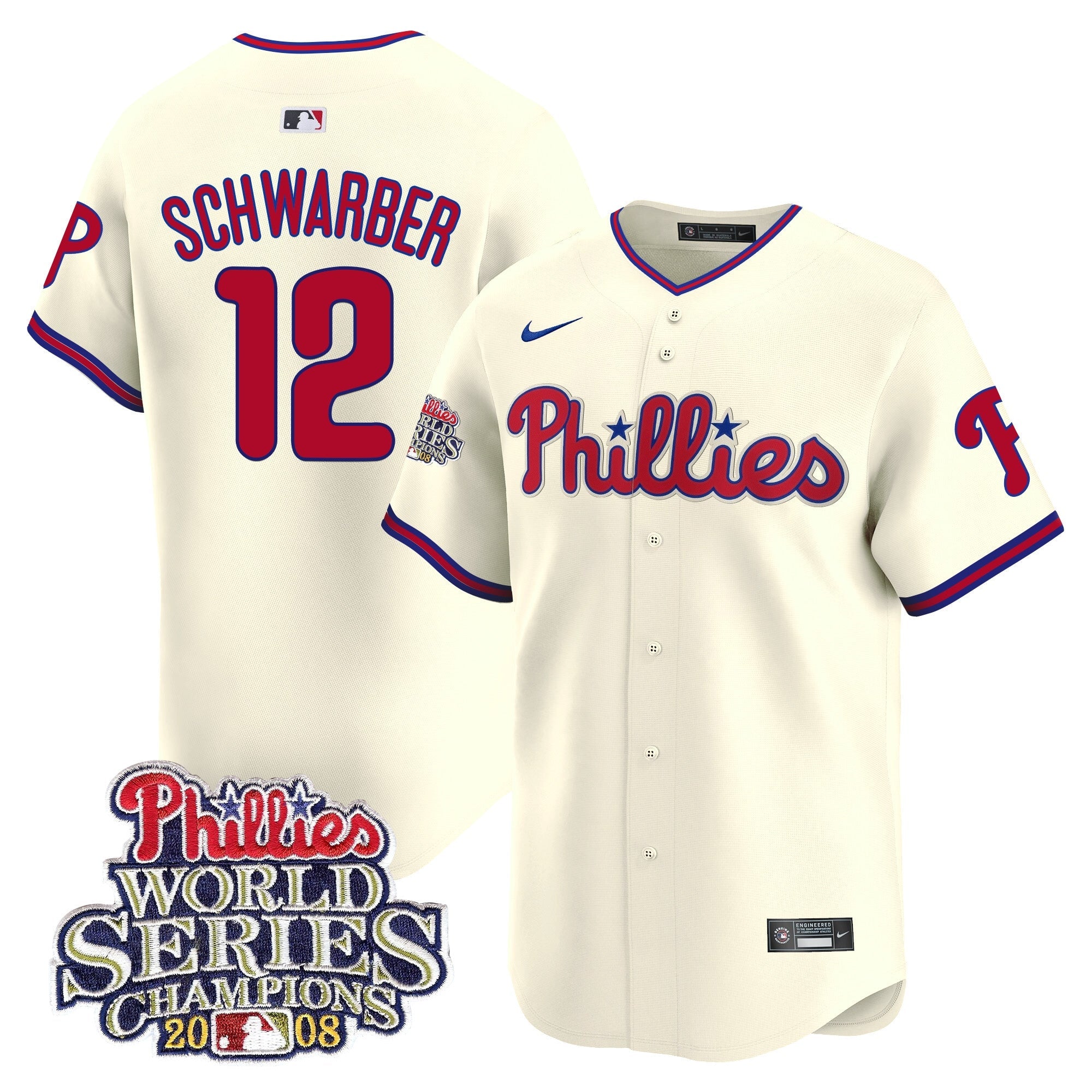 Men’s 2008 World Series Champions Patch Vapor Premier Limited Jersey