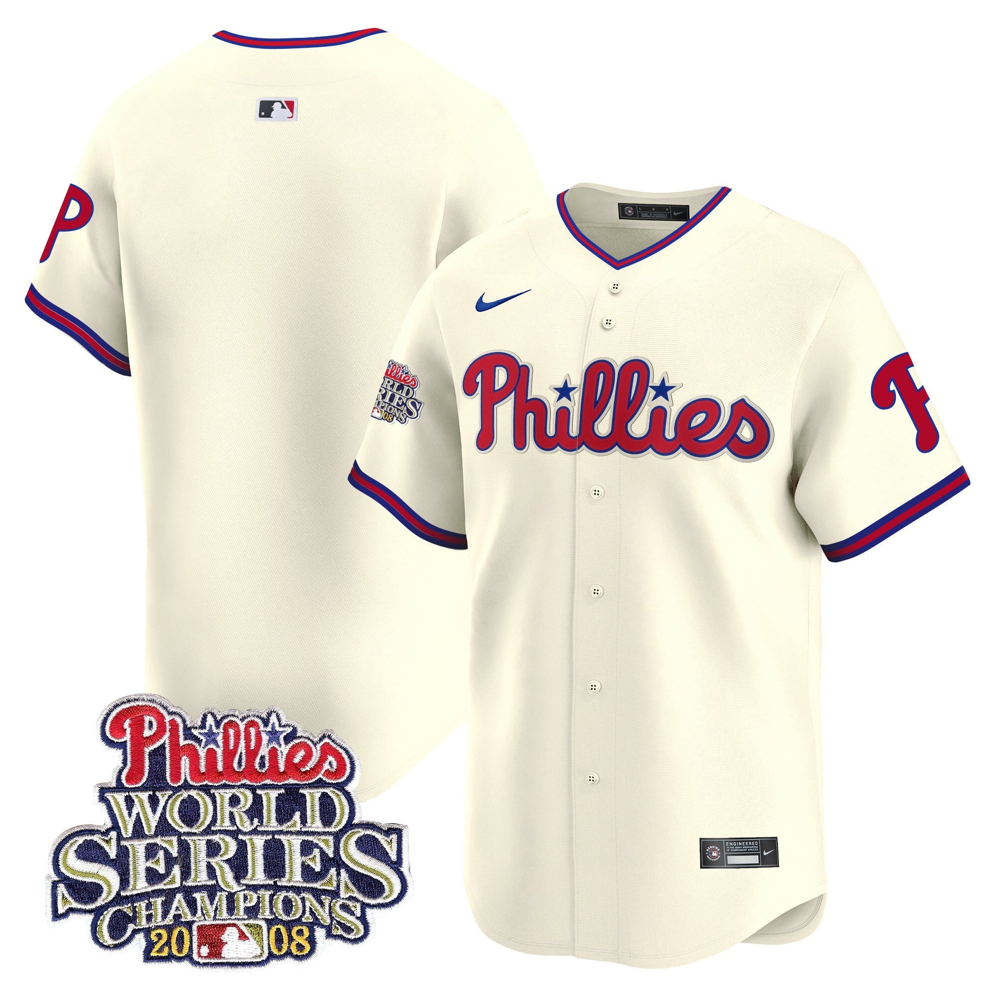 Men’s 2008 World Series Champions Patch Vapor Premier Limited Jersey