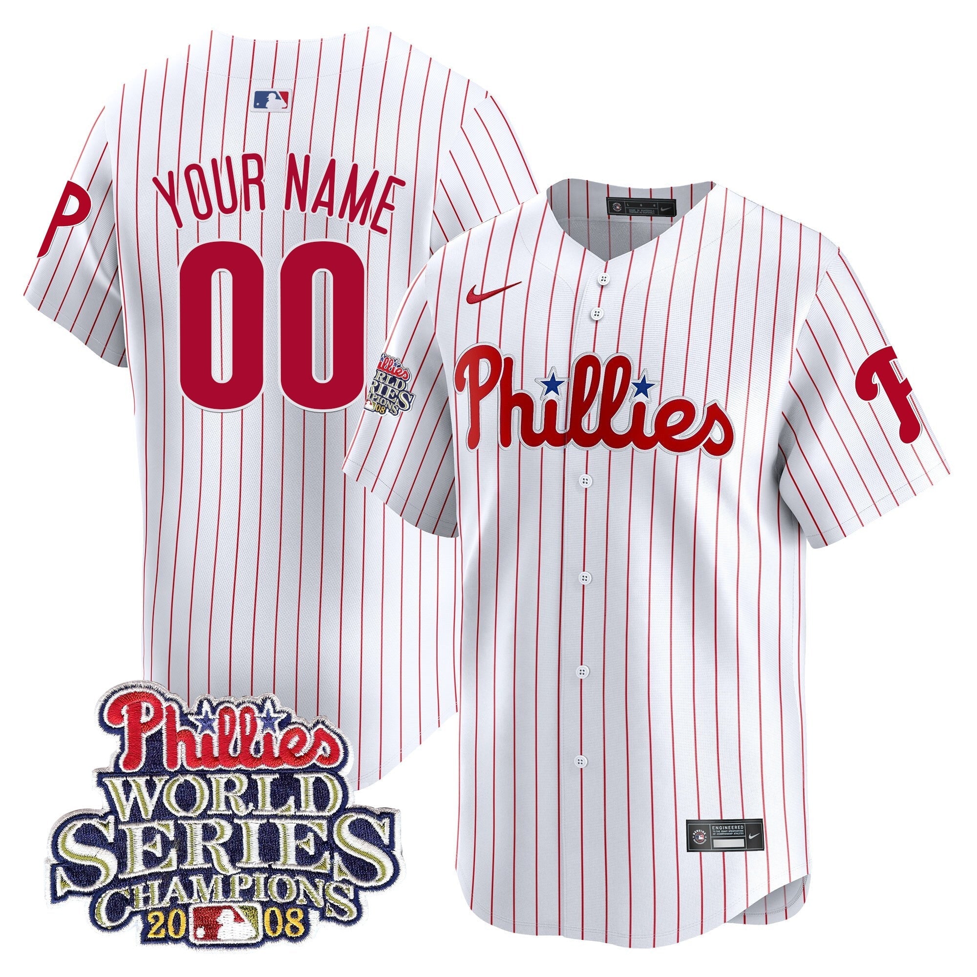 2008 World Series Champions Patch Vapor Premier Limited Custom Jersey