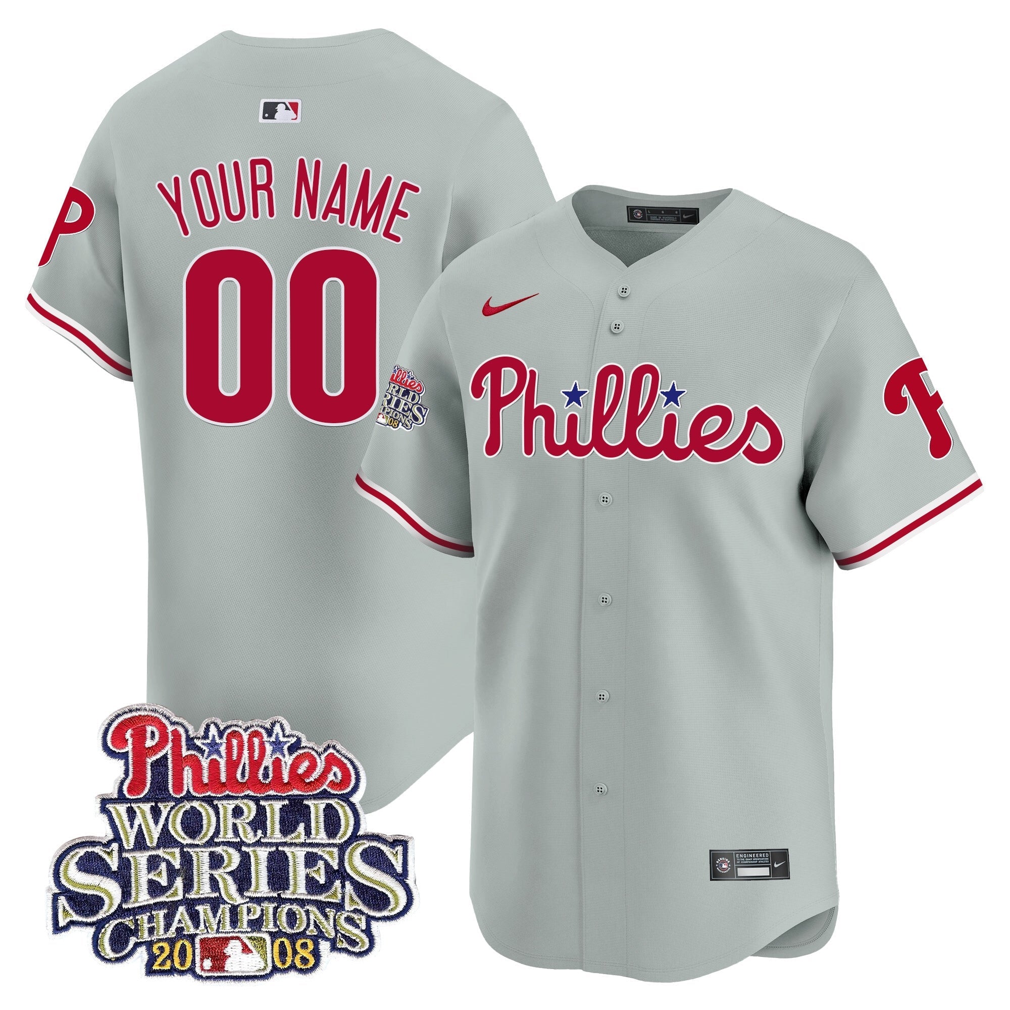 2008 World Series Champions Patch Vapor Premier Limited Custom Jersey