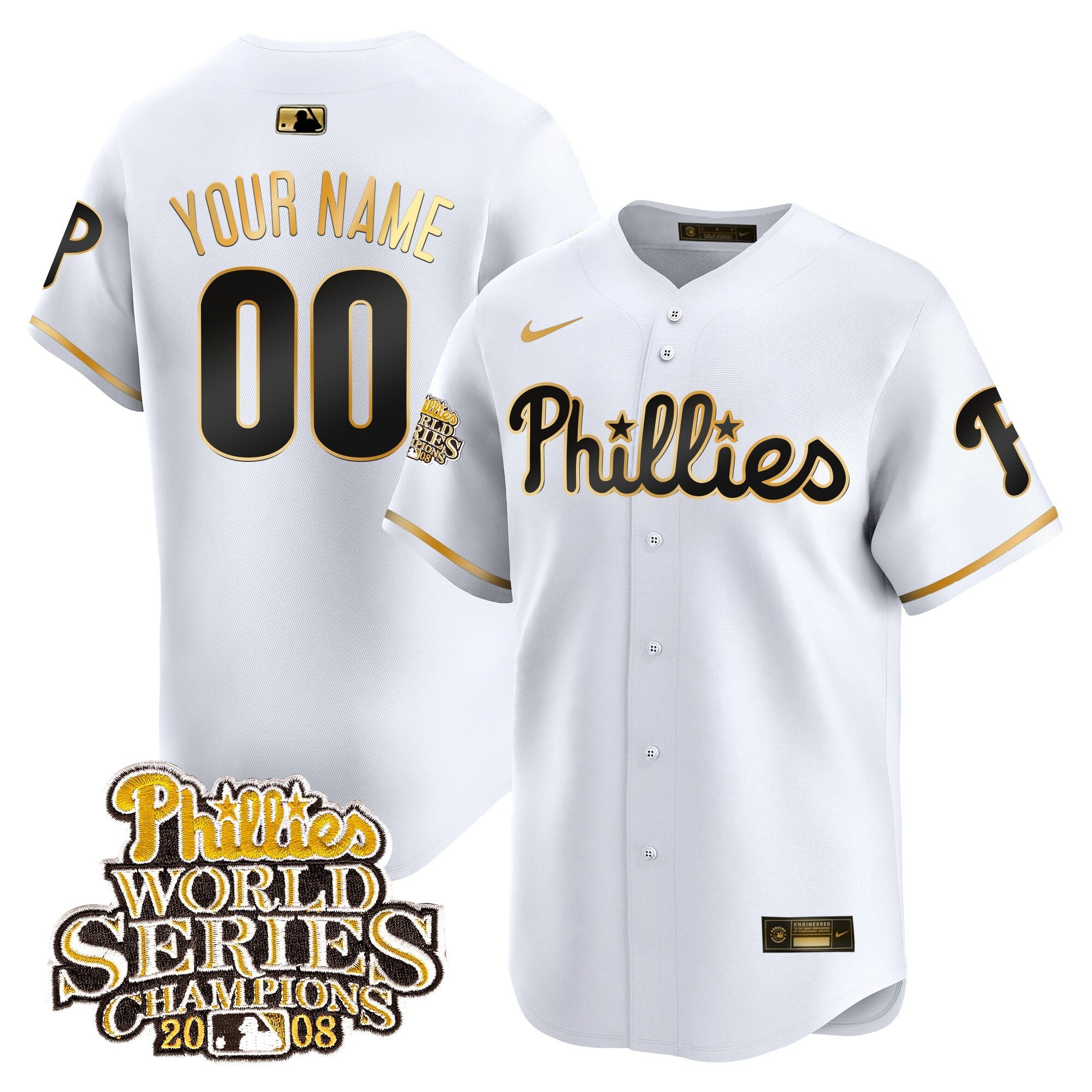 2008 World Series Champions Patch Vapor Premier Limited Custom Jersey