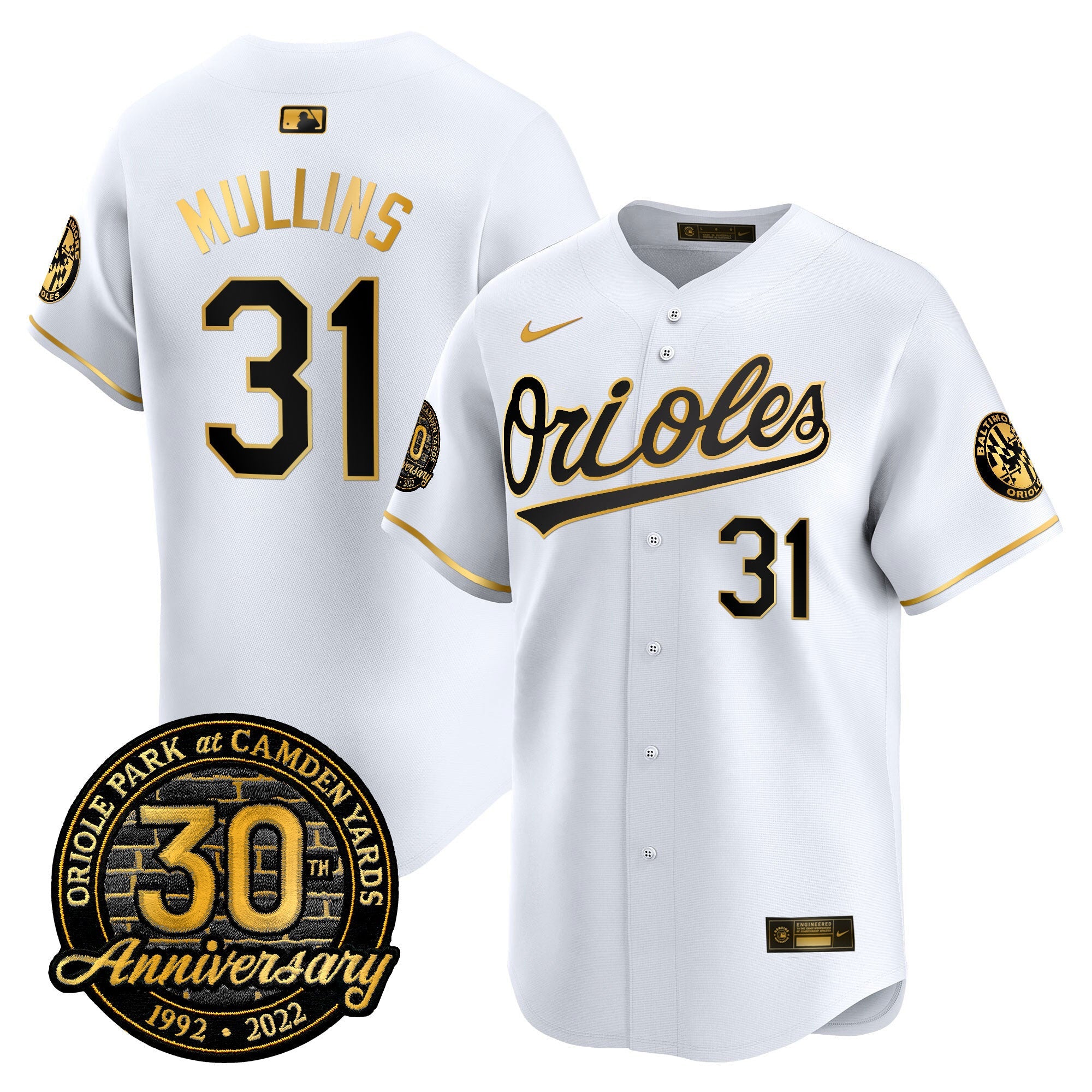Men’s Camden Yards 30th Anniversary Patch Vapor Premier Limited Jersey