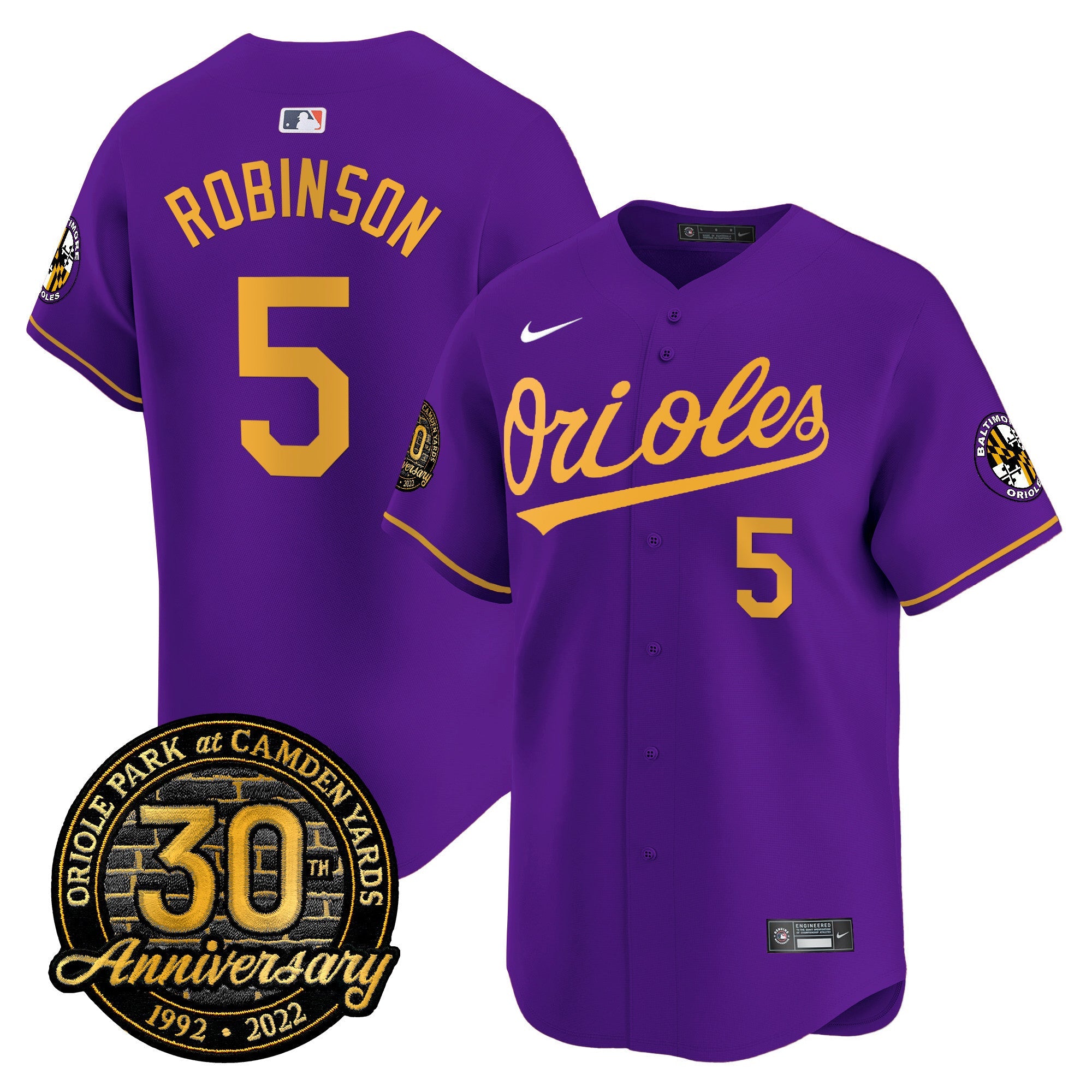 Men’s Camden Yards 30th Anniversary Patch Vapor Premier Limited Jersey