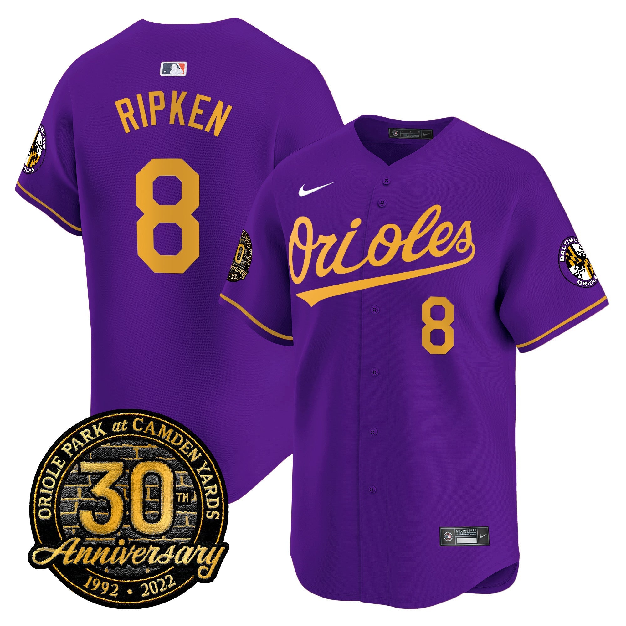 Men’s Camden Yards 30th Anniversary Patch Vapor Premier Limited Jersey