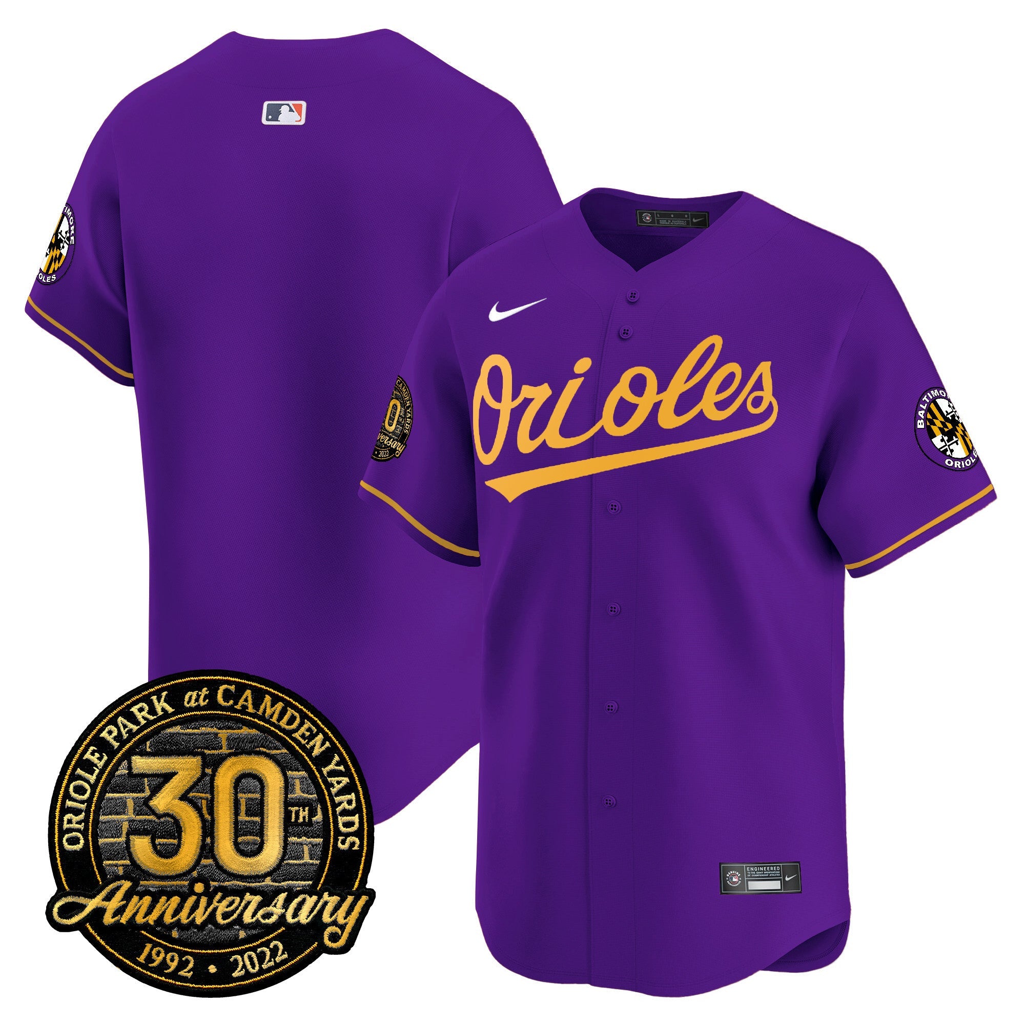 Men’s Camden Yards 30th Anniversary Patch Vapor Premier Limited Jersey