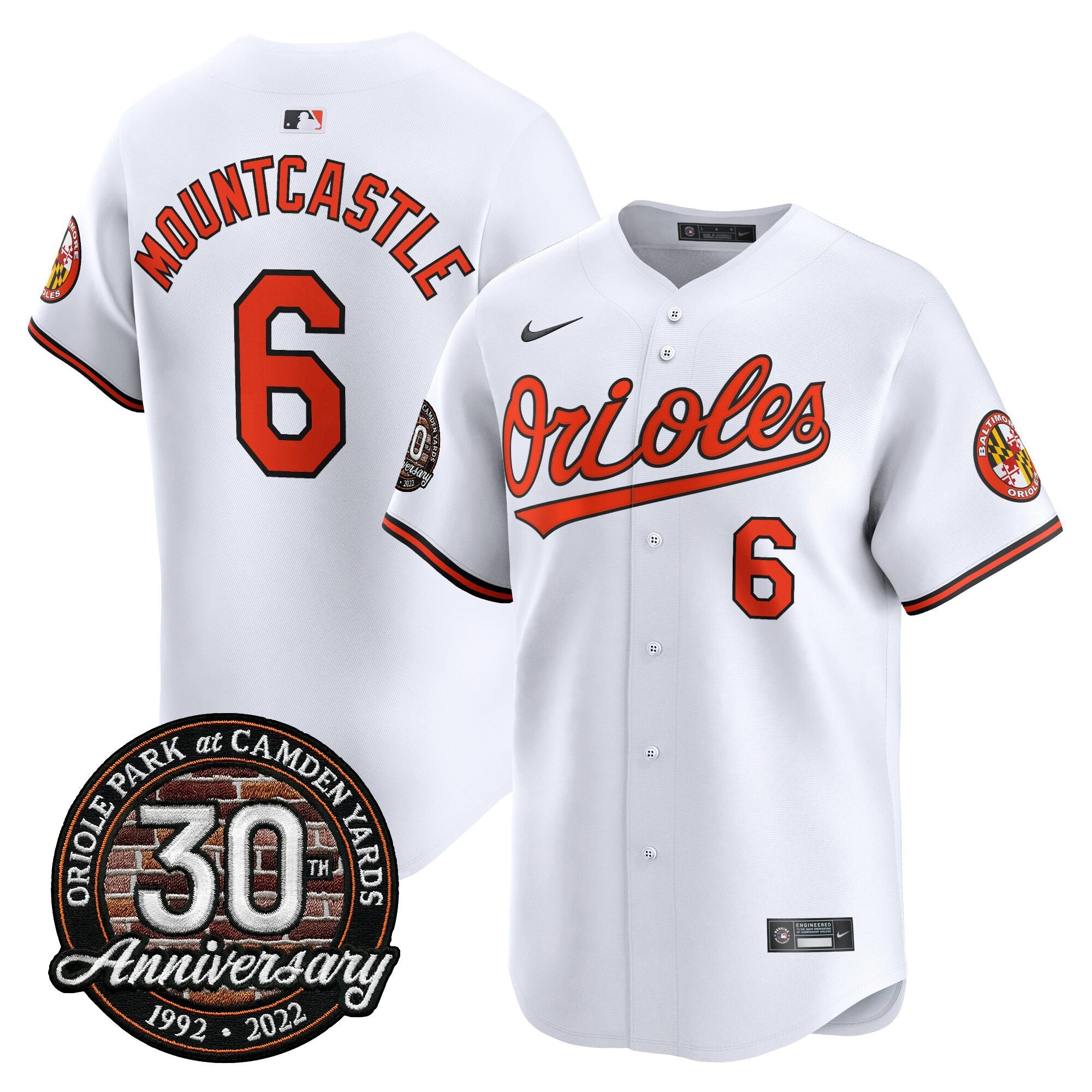 Men’s Camden Yards 30th Anniversary Patch Vapor Premier Limited Jersey