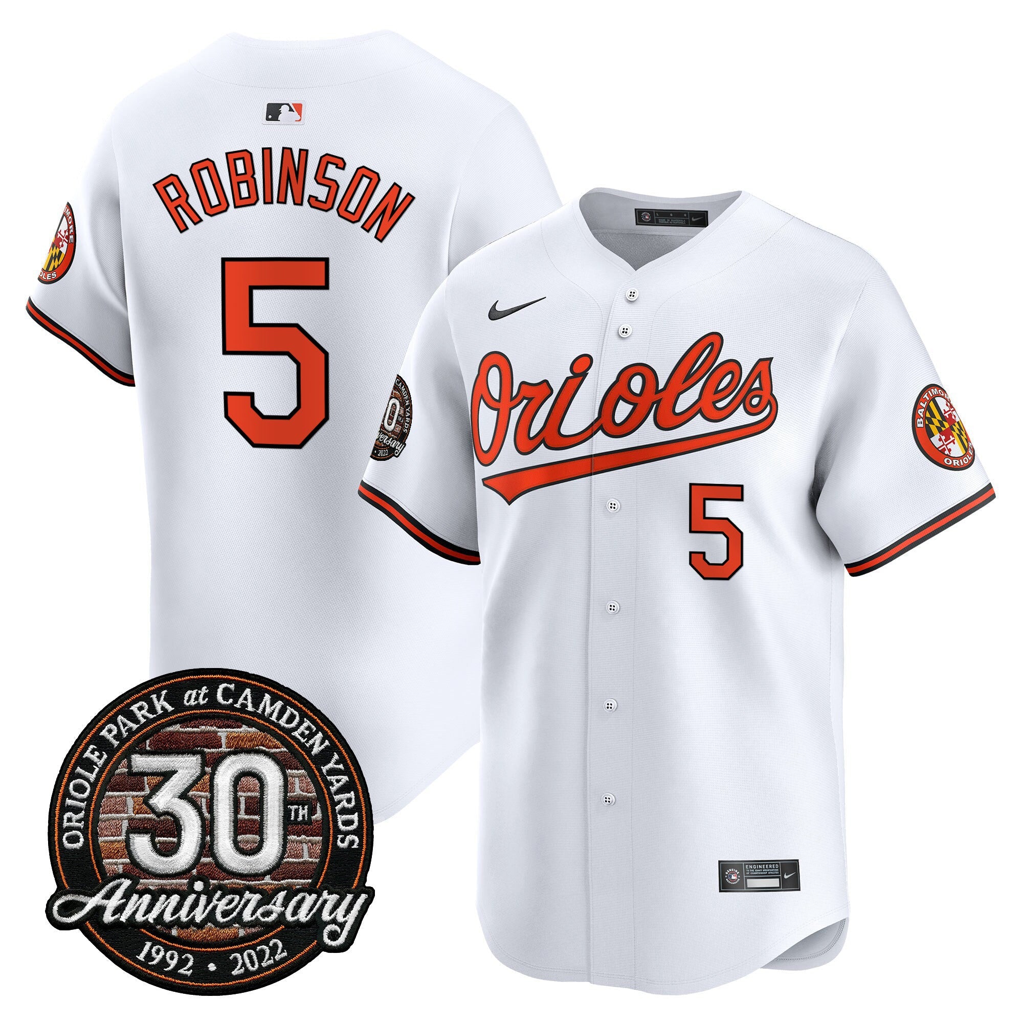 Men’s Camden Yards 30th Anniversary Patch Vapor Premier Limited Jersey