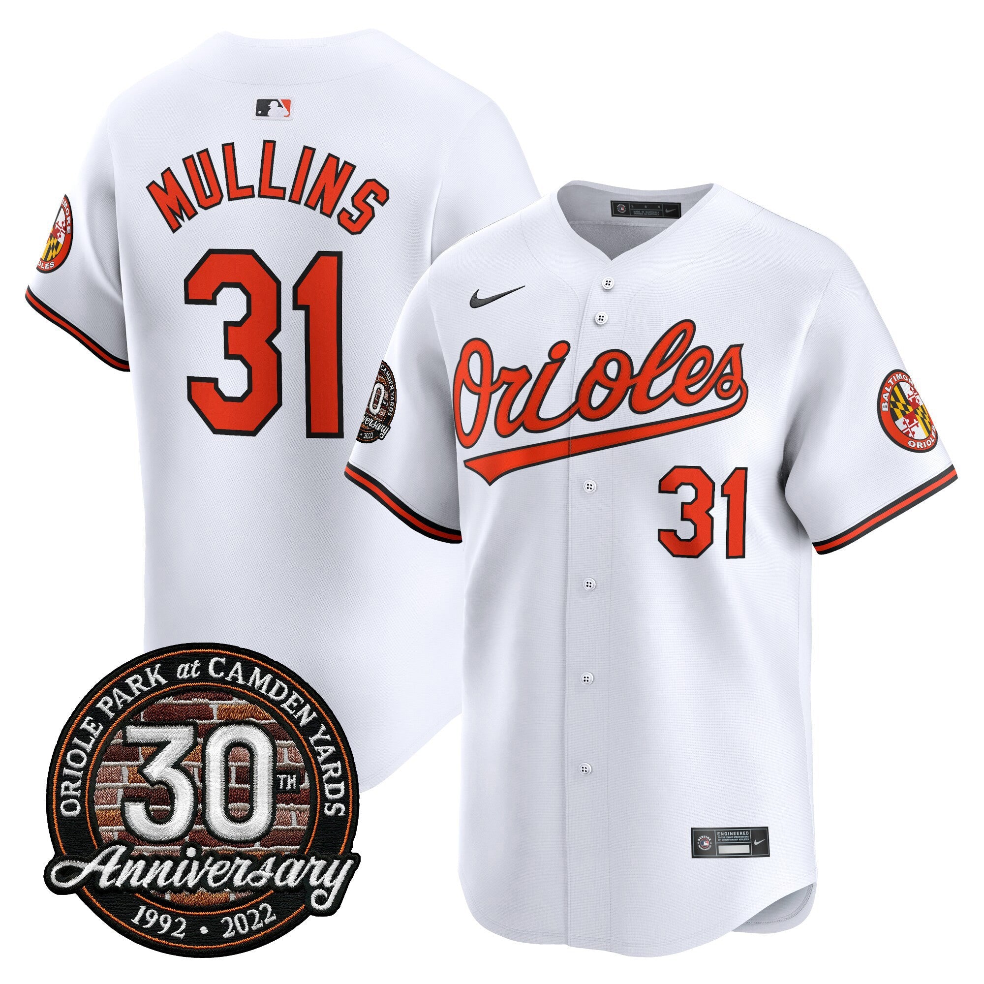 Men’s Camden Yards 30th Anniversary Patch Vapor Premier Limited Jersey