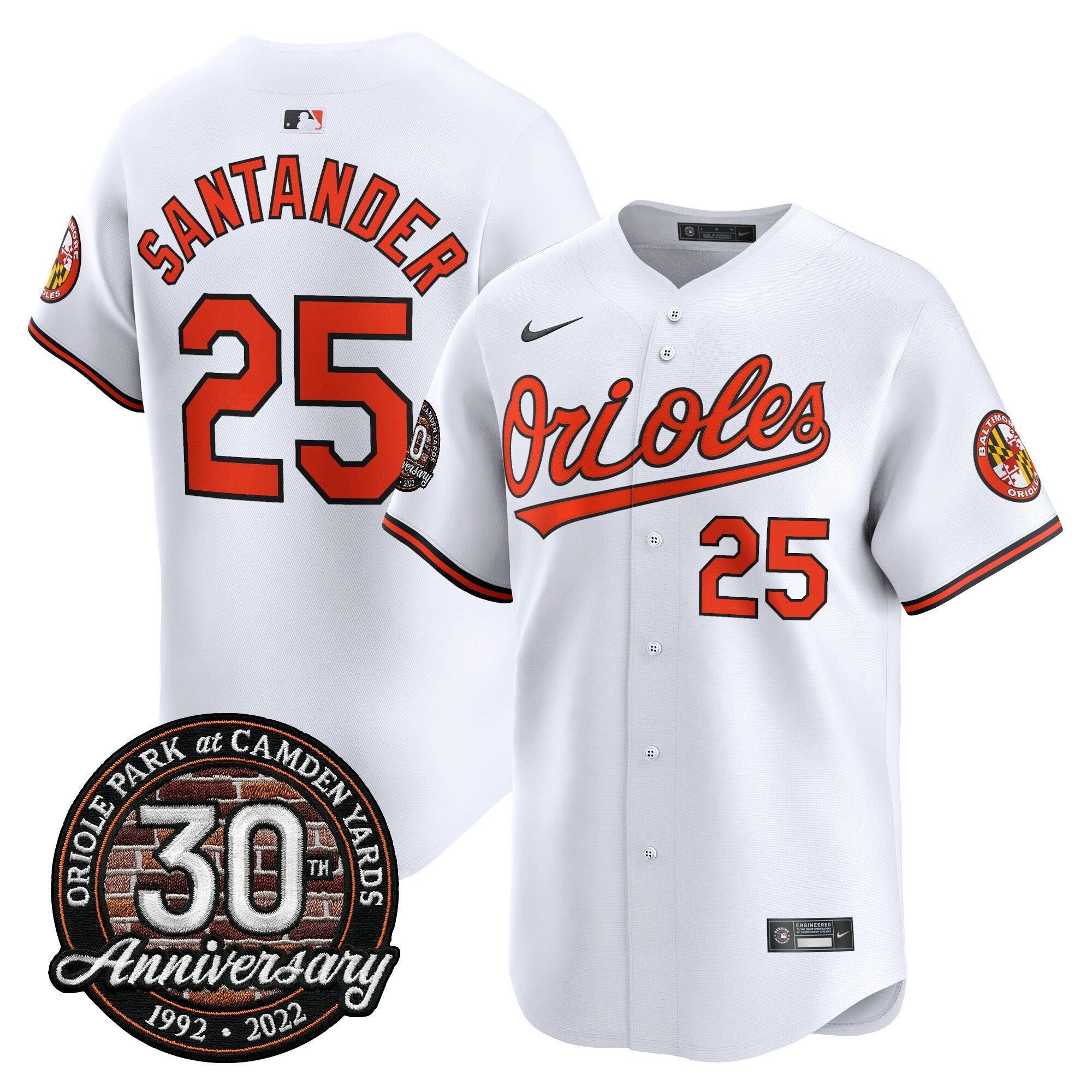 Men’s Camden Yards 30th Anniversary Patch Vapor Premier Limited Jersey