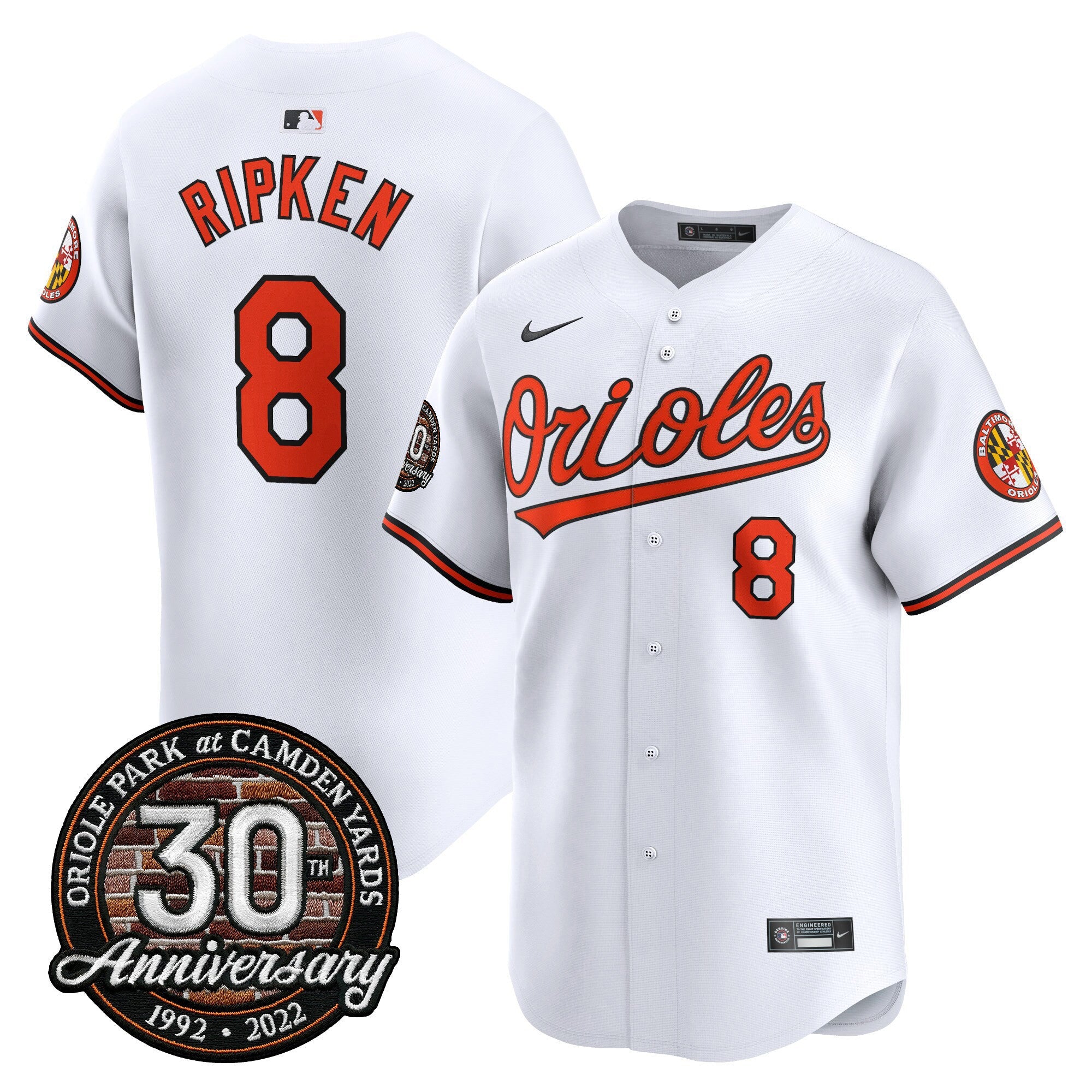 Men’s Camden Yards 30th Anniversary Patch Vapor Premier Limited Jersey