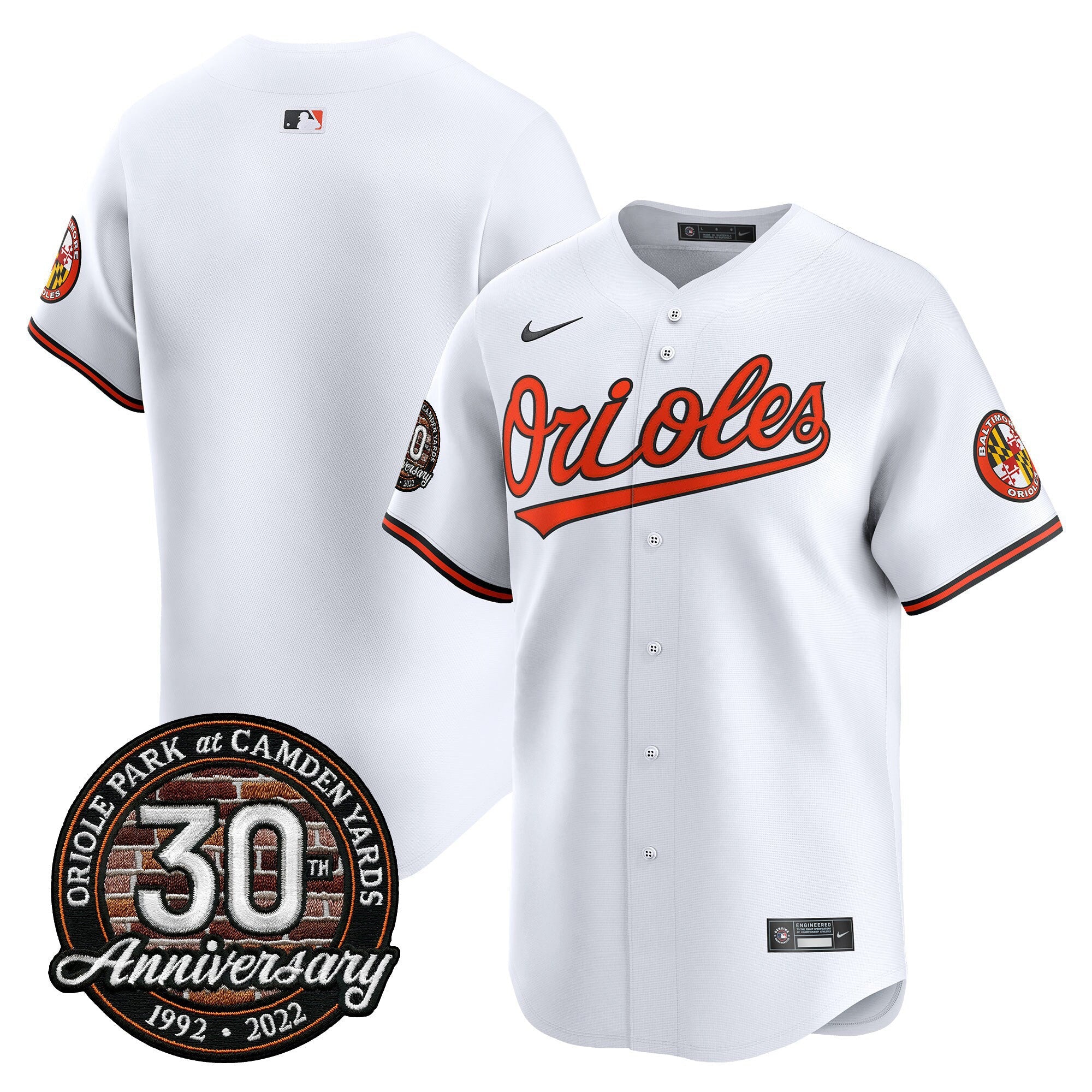 Men’s Camden Yards 30th Anniversary Patch Vapor Premier Limited Jersey