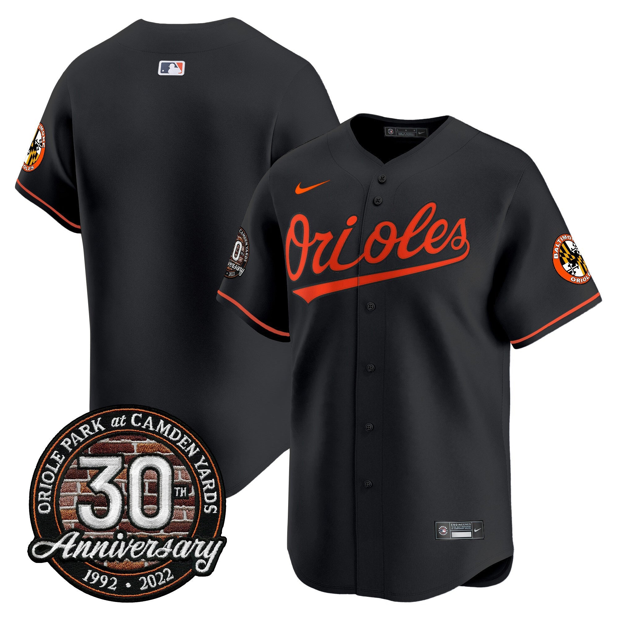Men’s Camden Yards 30th Anniversary Patch Vapor Premier Limited Jersey