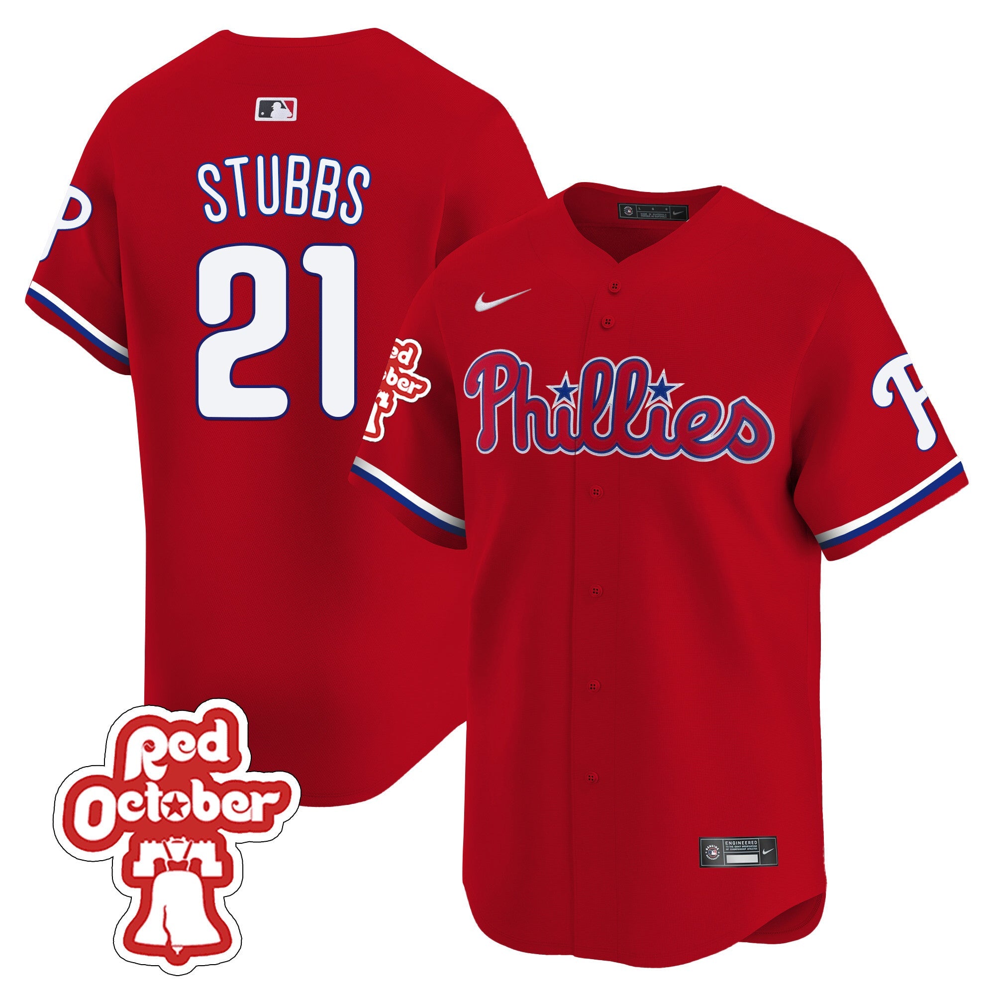 Men’s Red Octorber Patch Vapor Premier Limited Jersey