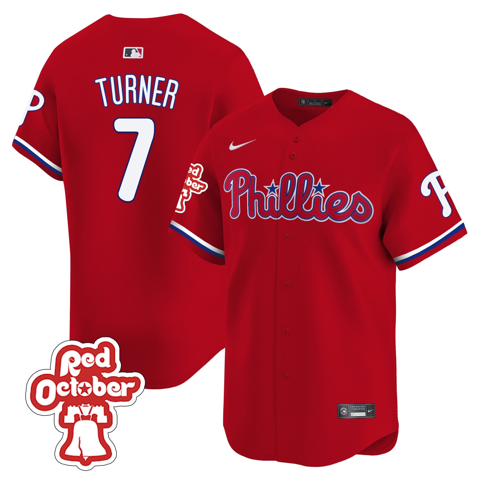 Men’s Red Octorber Patch Vapor Premier Limited Jersey