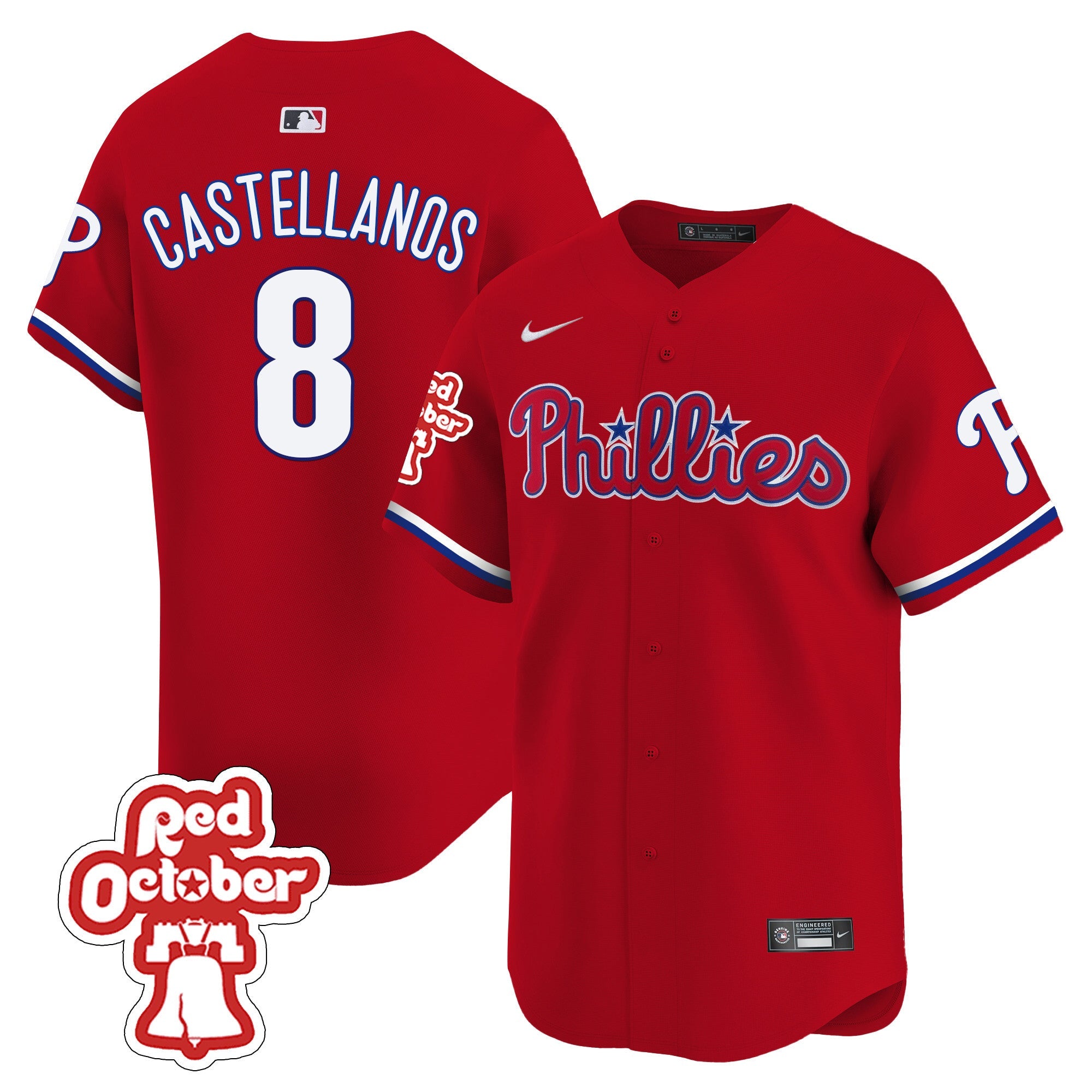 Men’s Red Octorber Patch Vapor Premier Limited Jersey