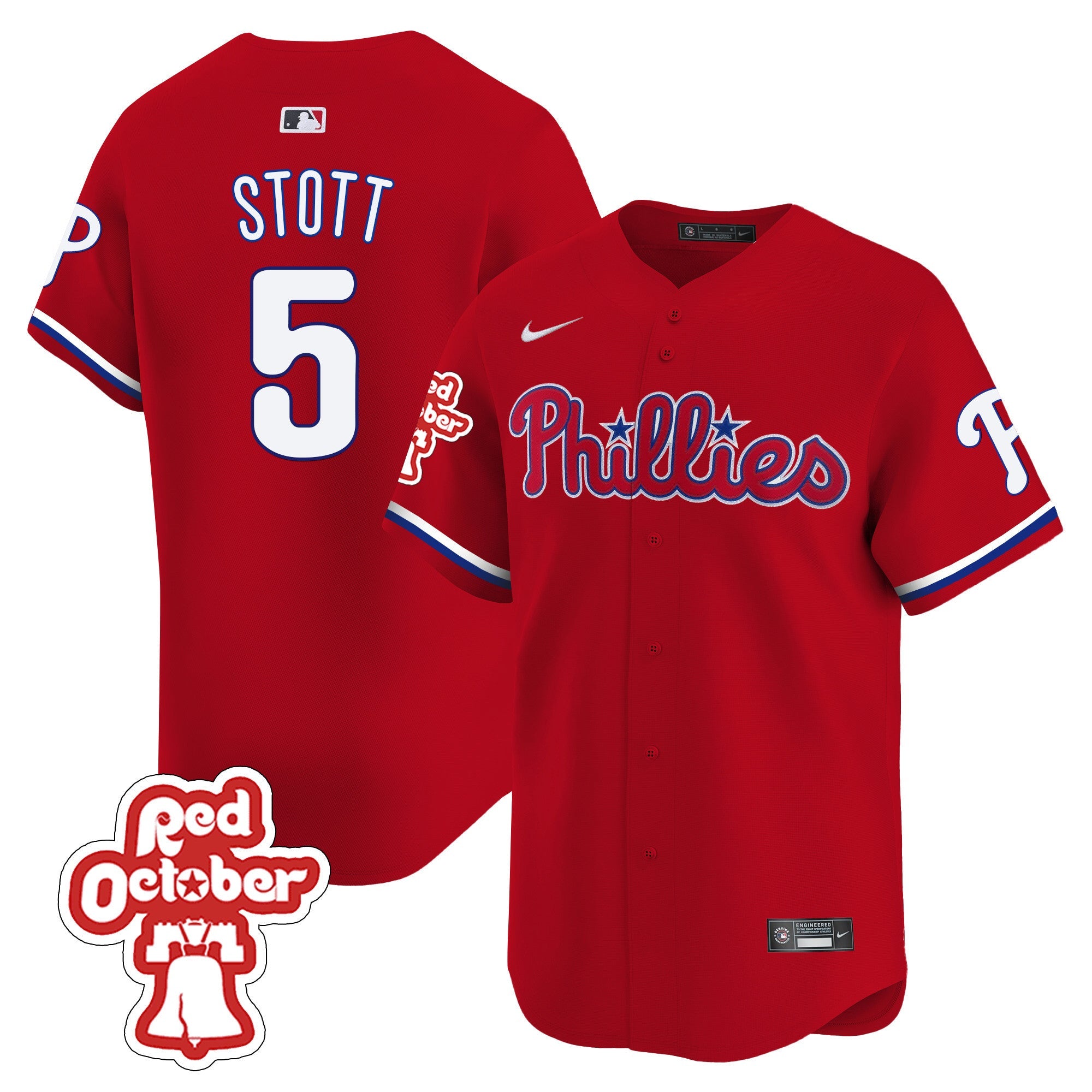 Men’s Red Octorber Patch Vapor Premier Limited Jersey