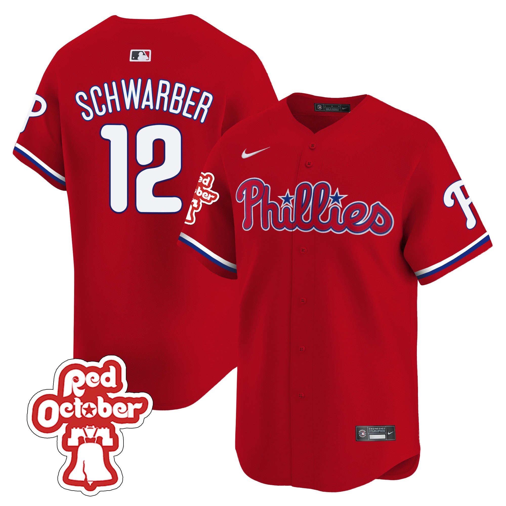 Men’s Red Octorber Patch Vapor Premier Limited Jersey