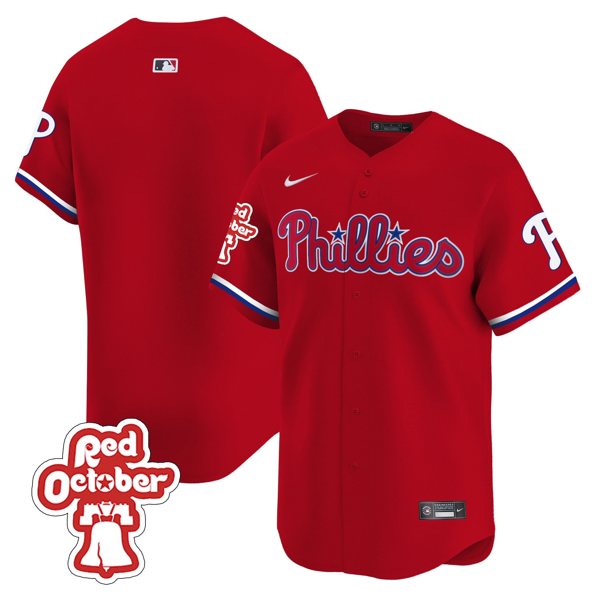 Men’s Red Octorber Patch Vapor Premier Limited Jersey
