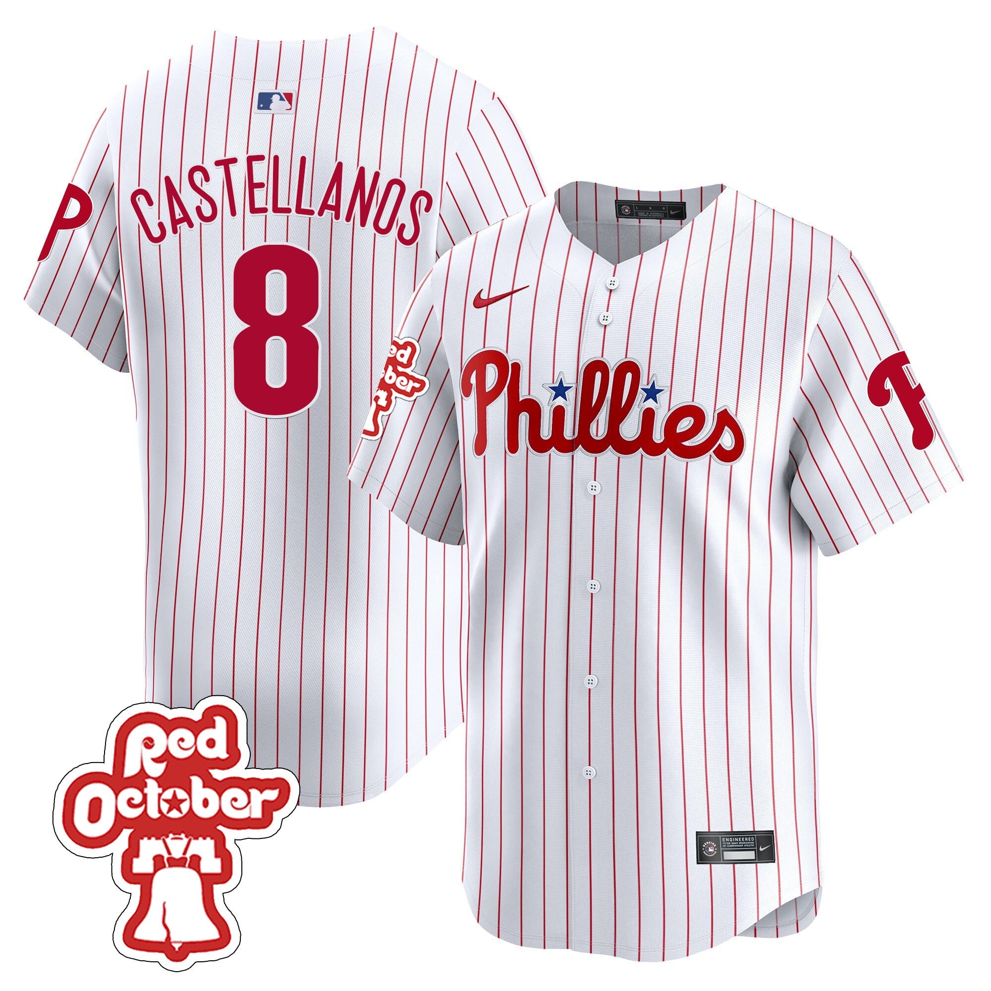 Men’s Red Octorber Patch Vapor Premier Limited Jersey