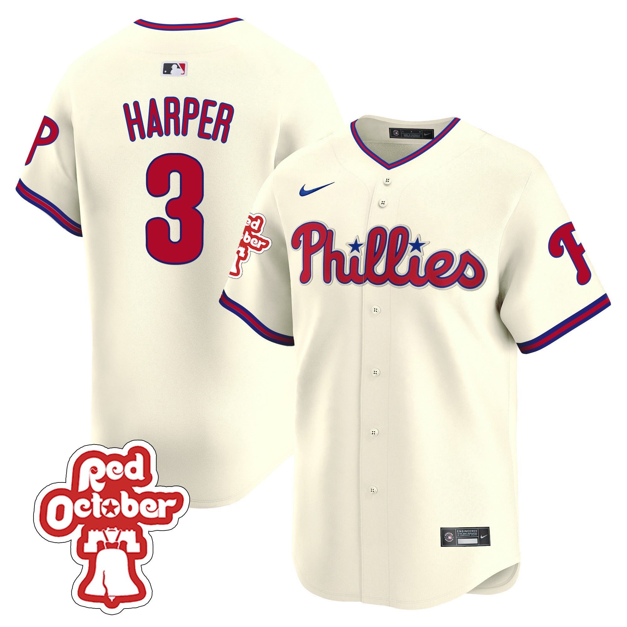 Men’s Red Octorber Patch Vapor Premier Limited Jersey