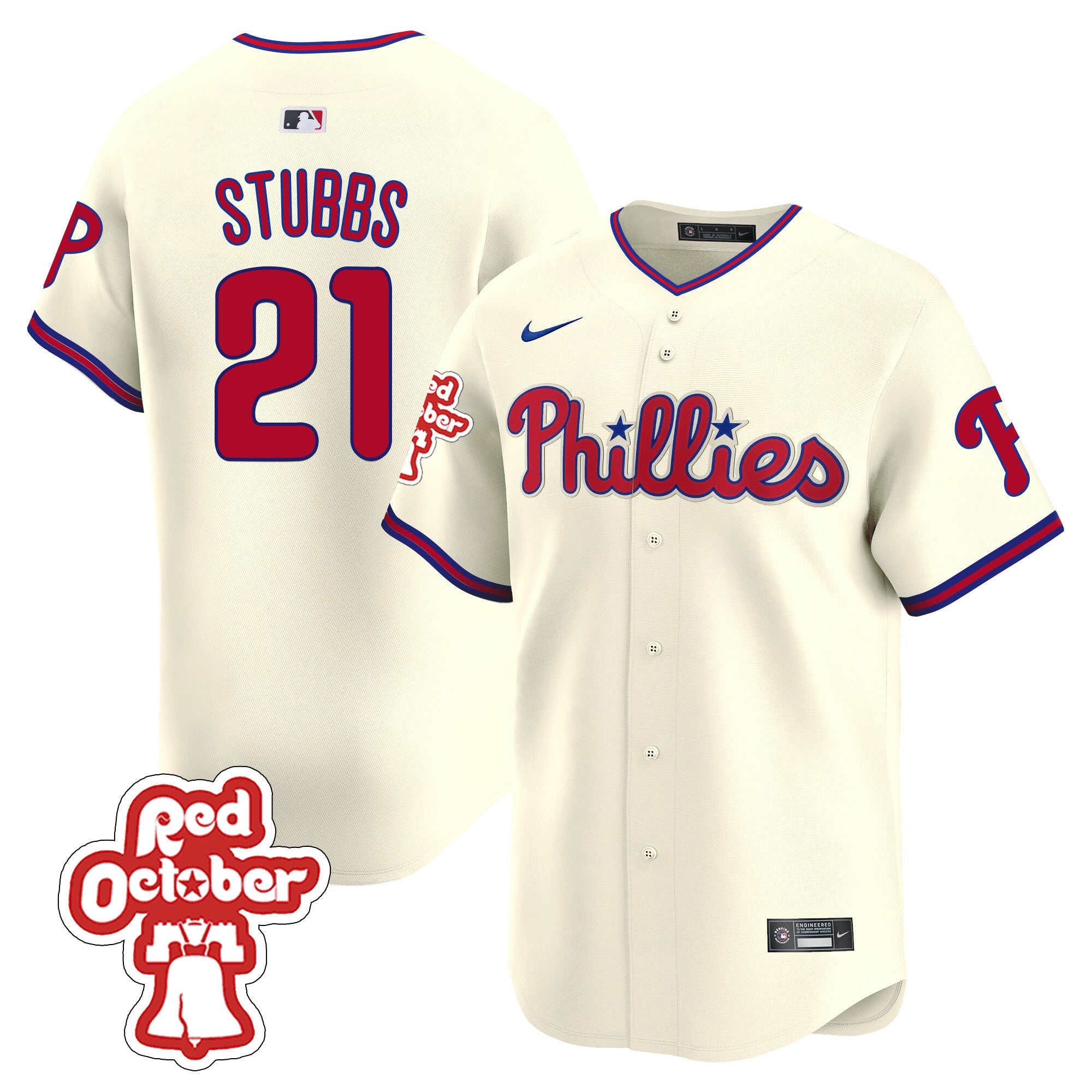 Men’s Red Octorber Patch Vapor Premier Limited Jersey