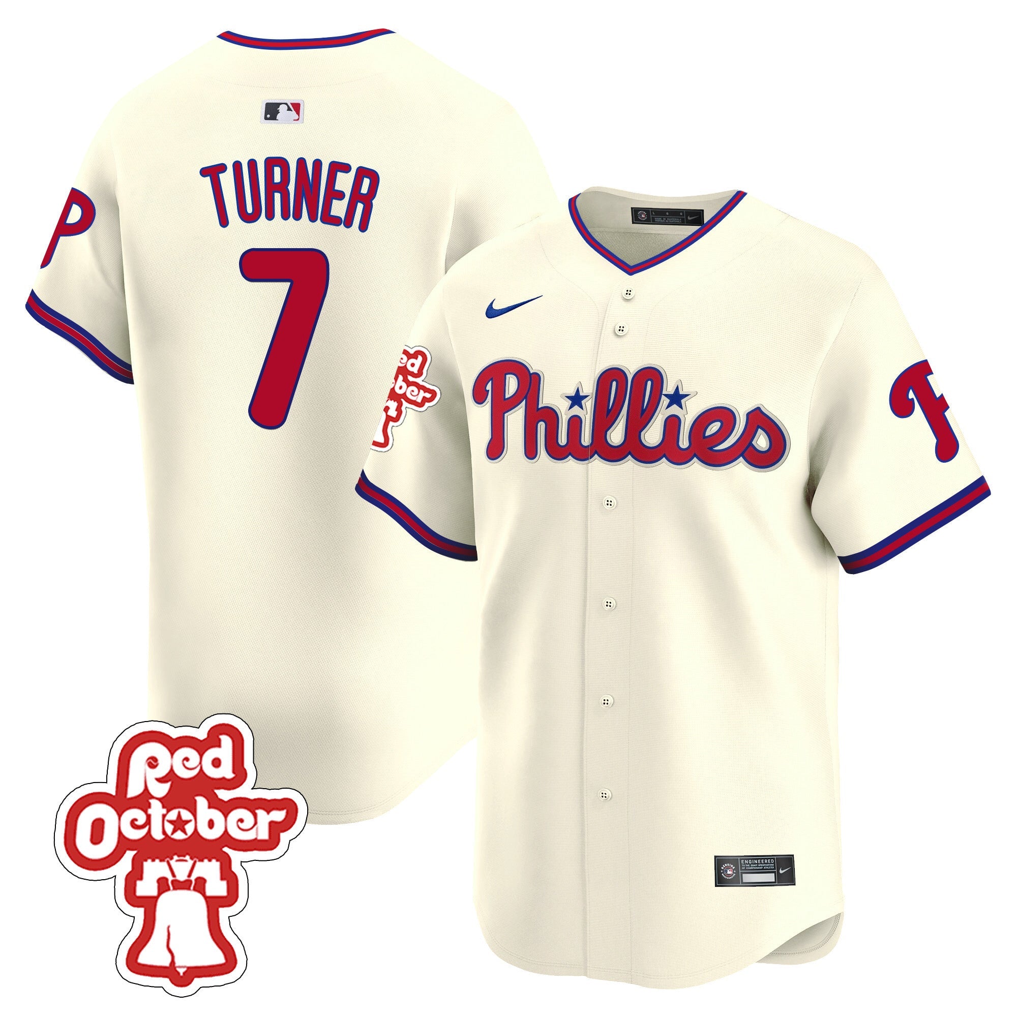 Men’s Red Octorber Patch Vapor Premier Limited Jersey