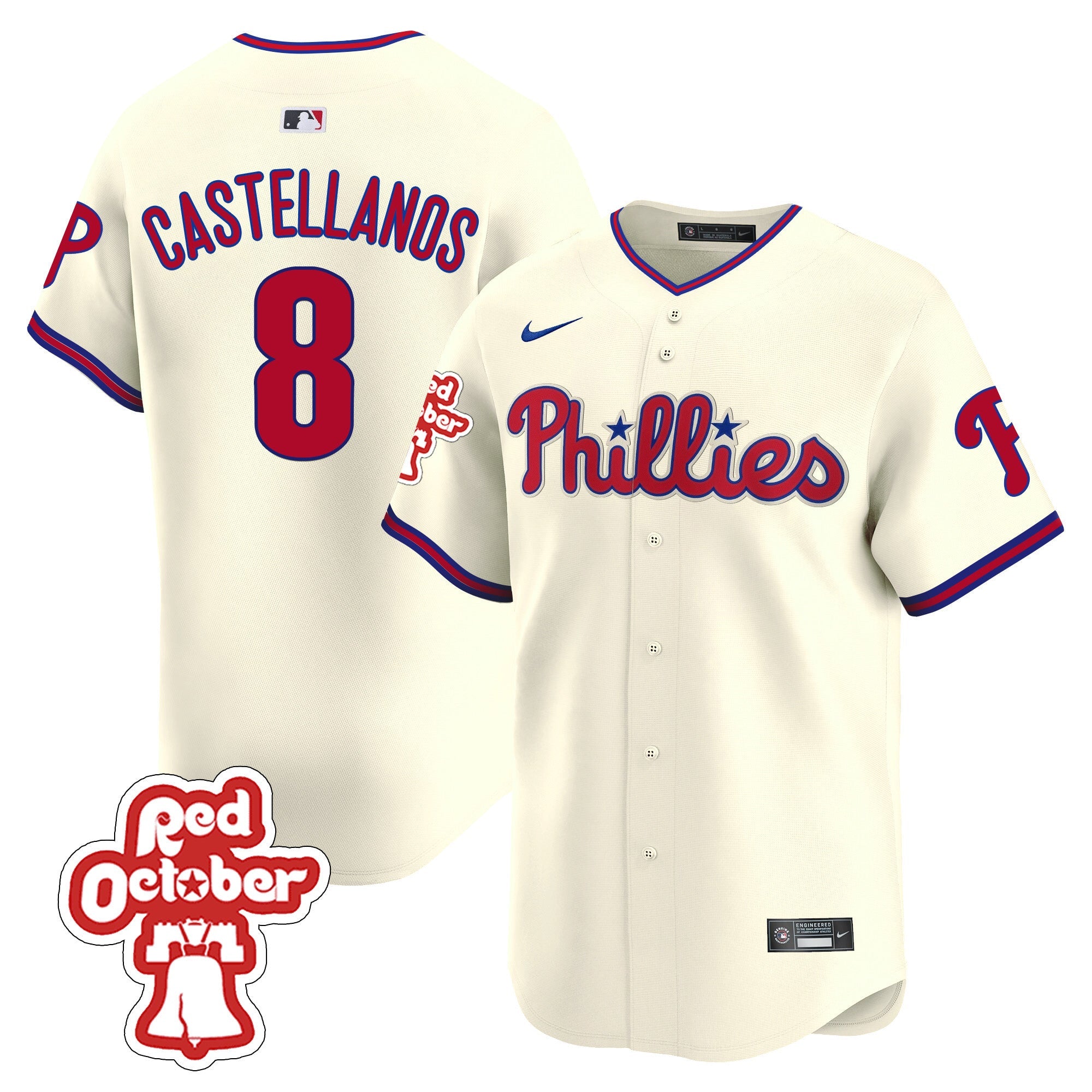 Men’s Red Octorber Patch Vapor Premier Limited Jersey