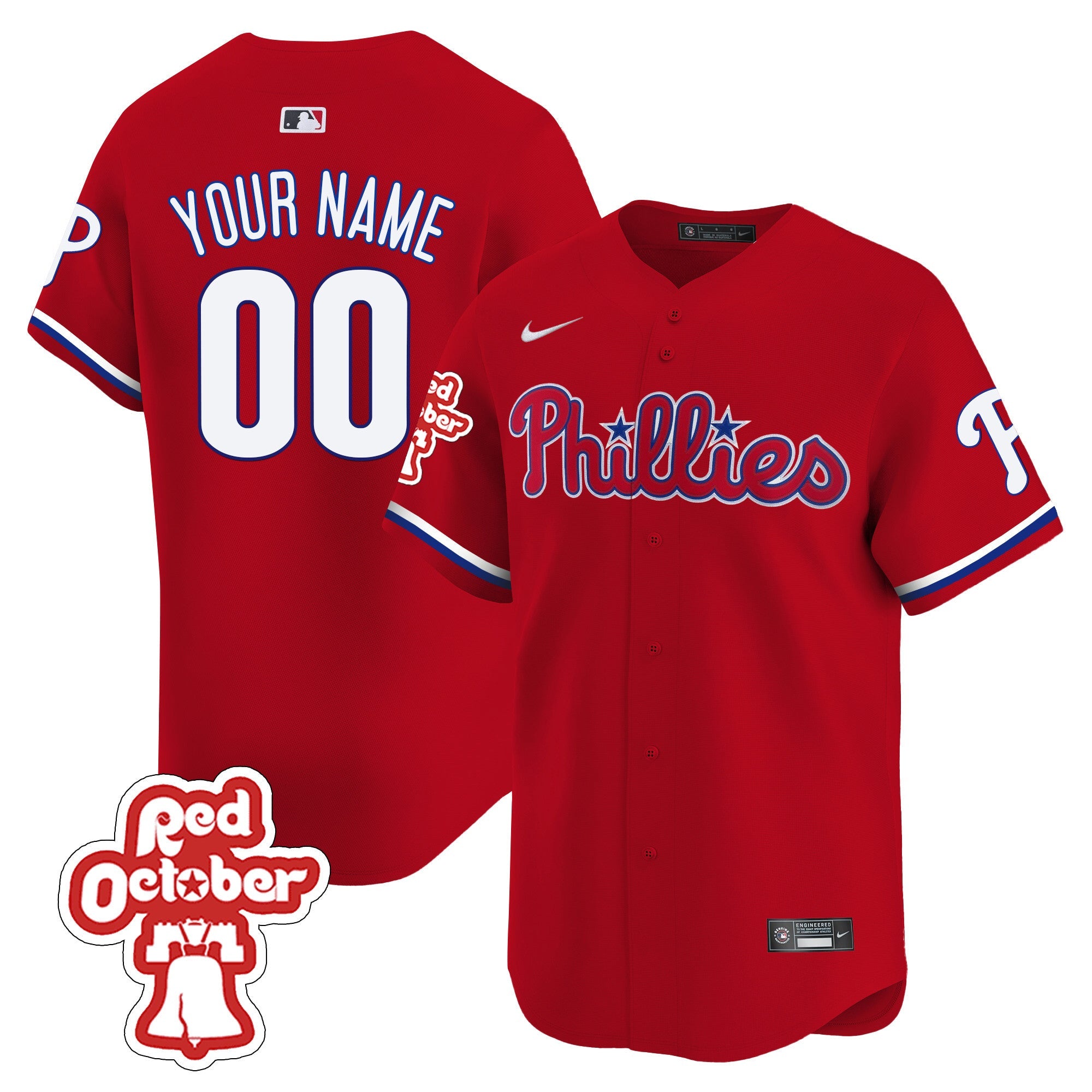 Red Octorber Patch Vapor Premier Limited Custom Jersey
