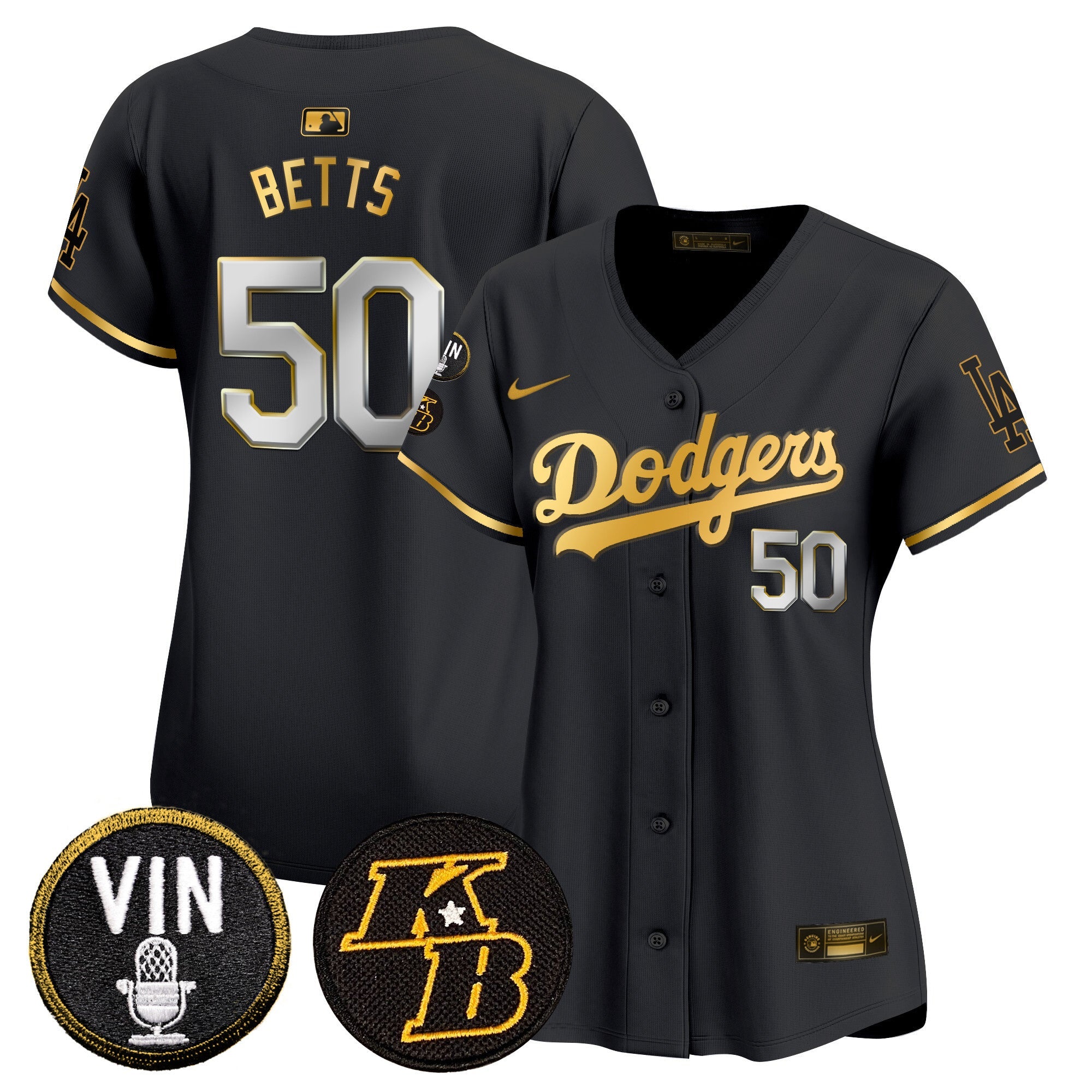 Women’s Vin & Kobe Patch Gold Trim Vapor Premier Limited Jersey