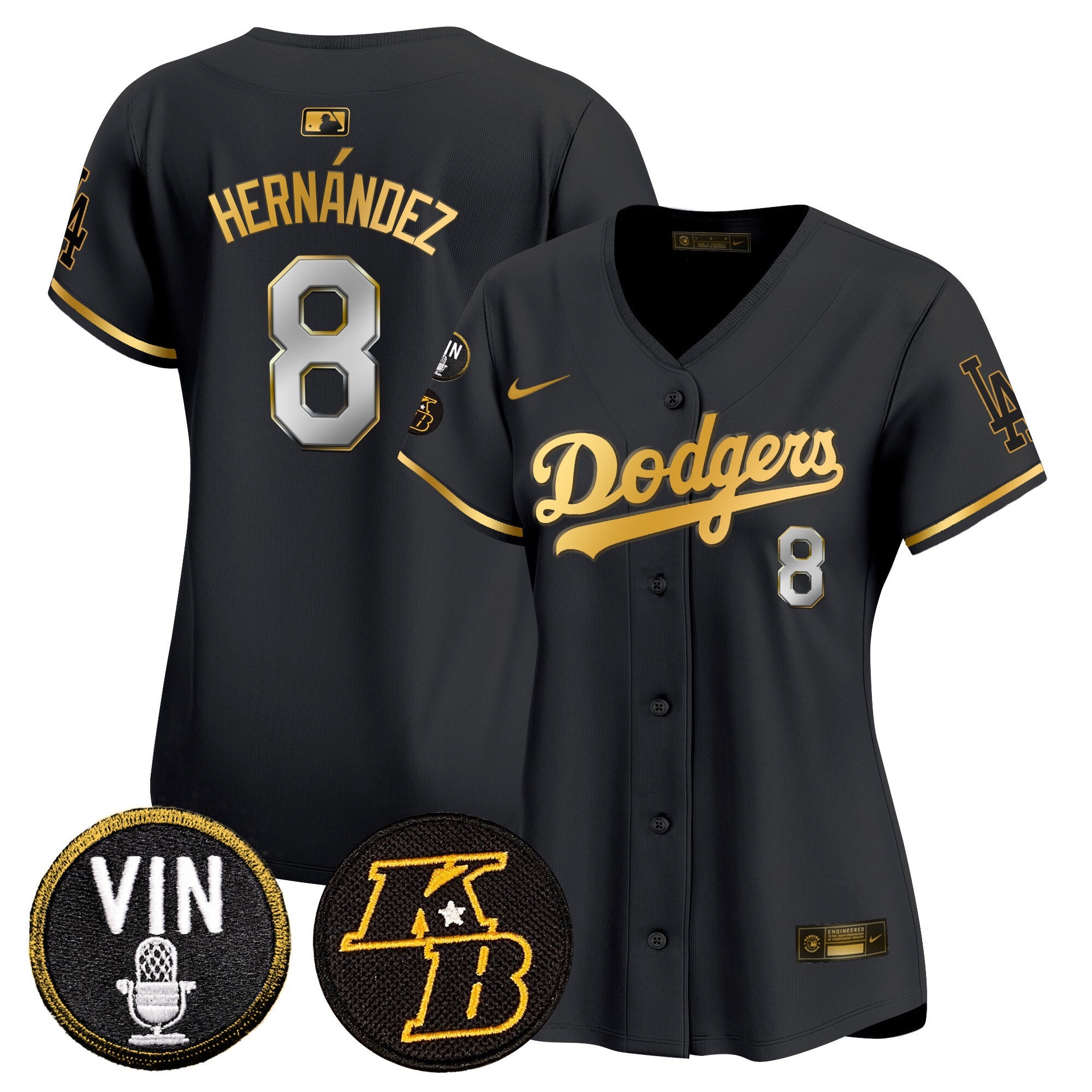 Women’s Vin & Kobe Patch Gold Trim Vapor Premier Limited Jersey