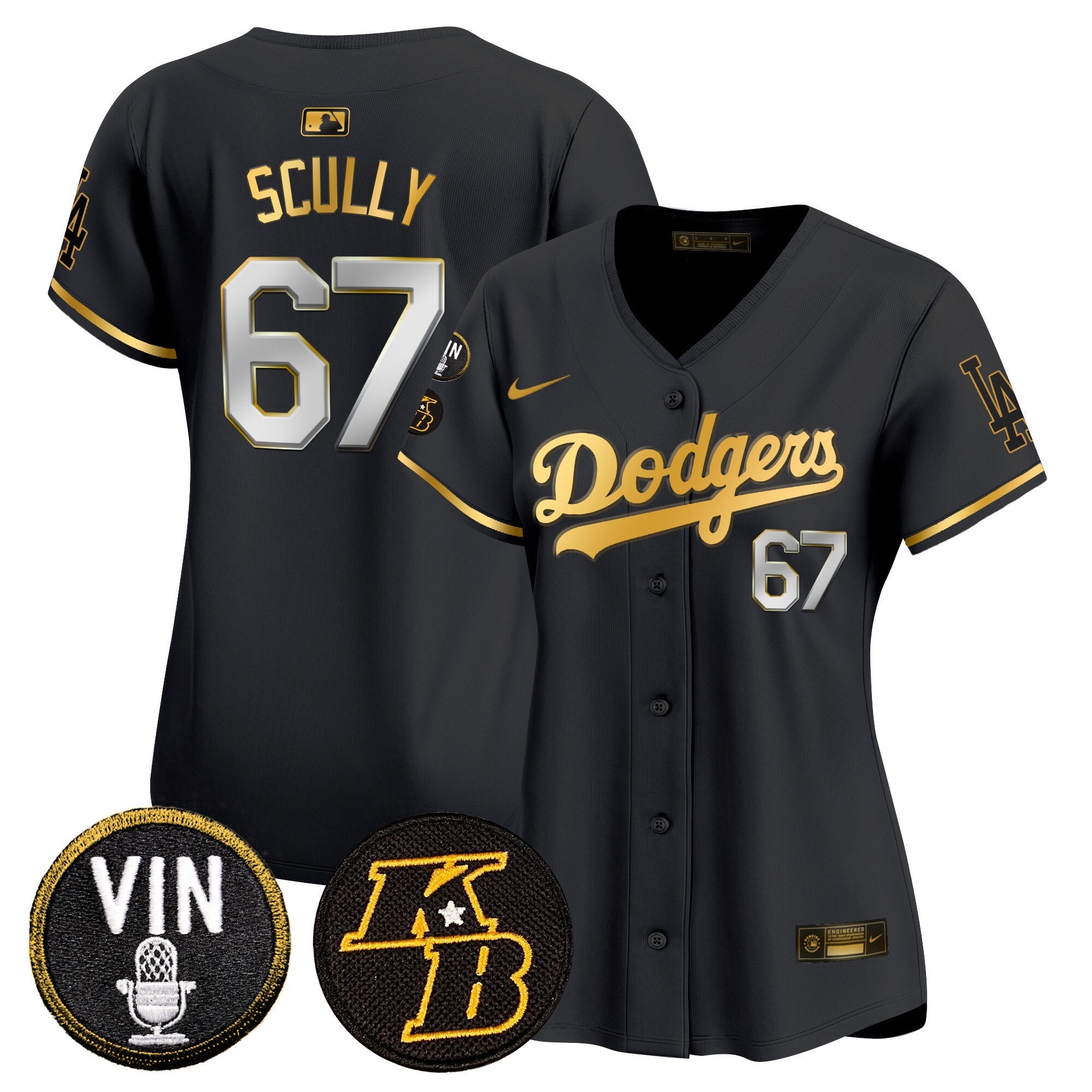 Women’s Vin & Kobe Patch Gold Trim Vapor Premier Limited Jersey
