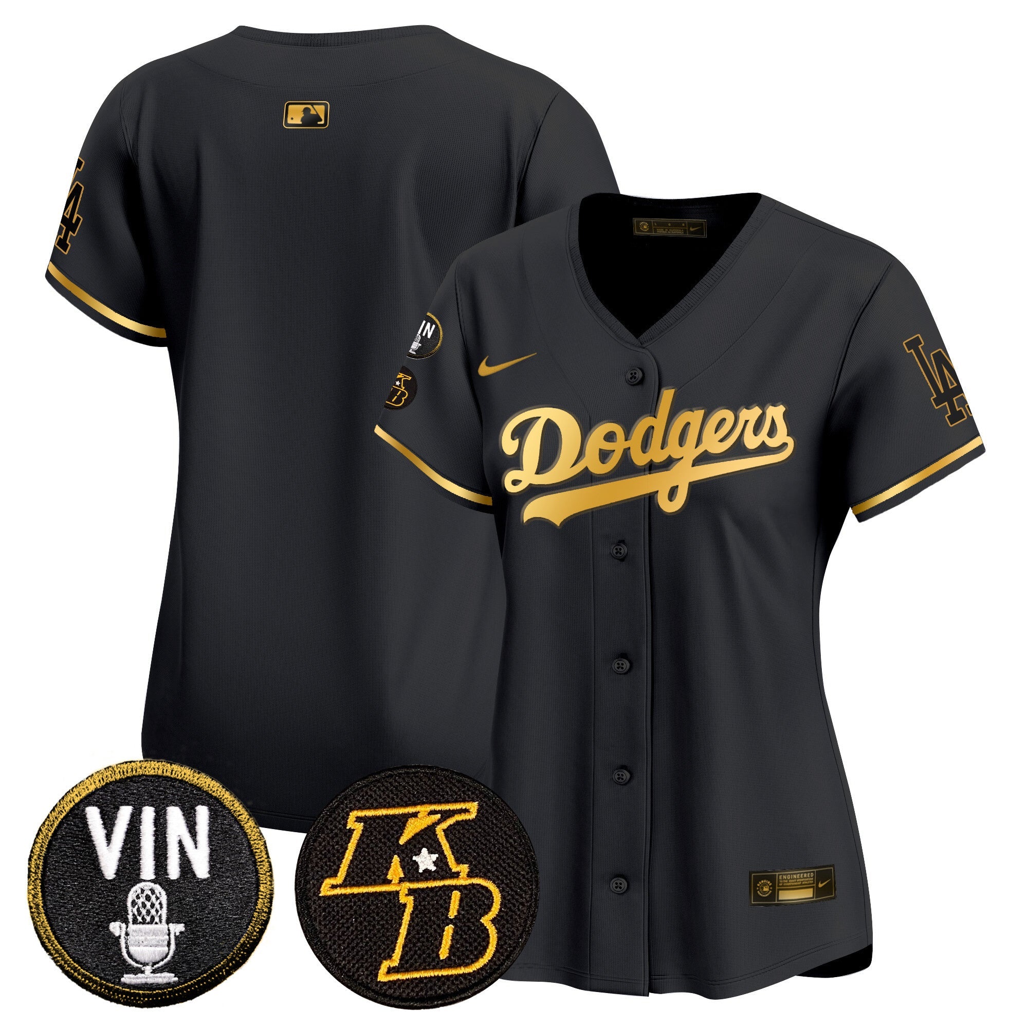 Women’s Vin & Kobe Patch Gold Trim Vapor Premier Limited Jersey