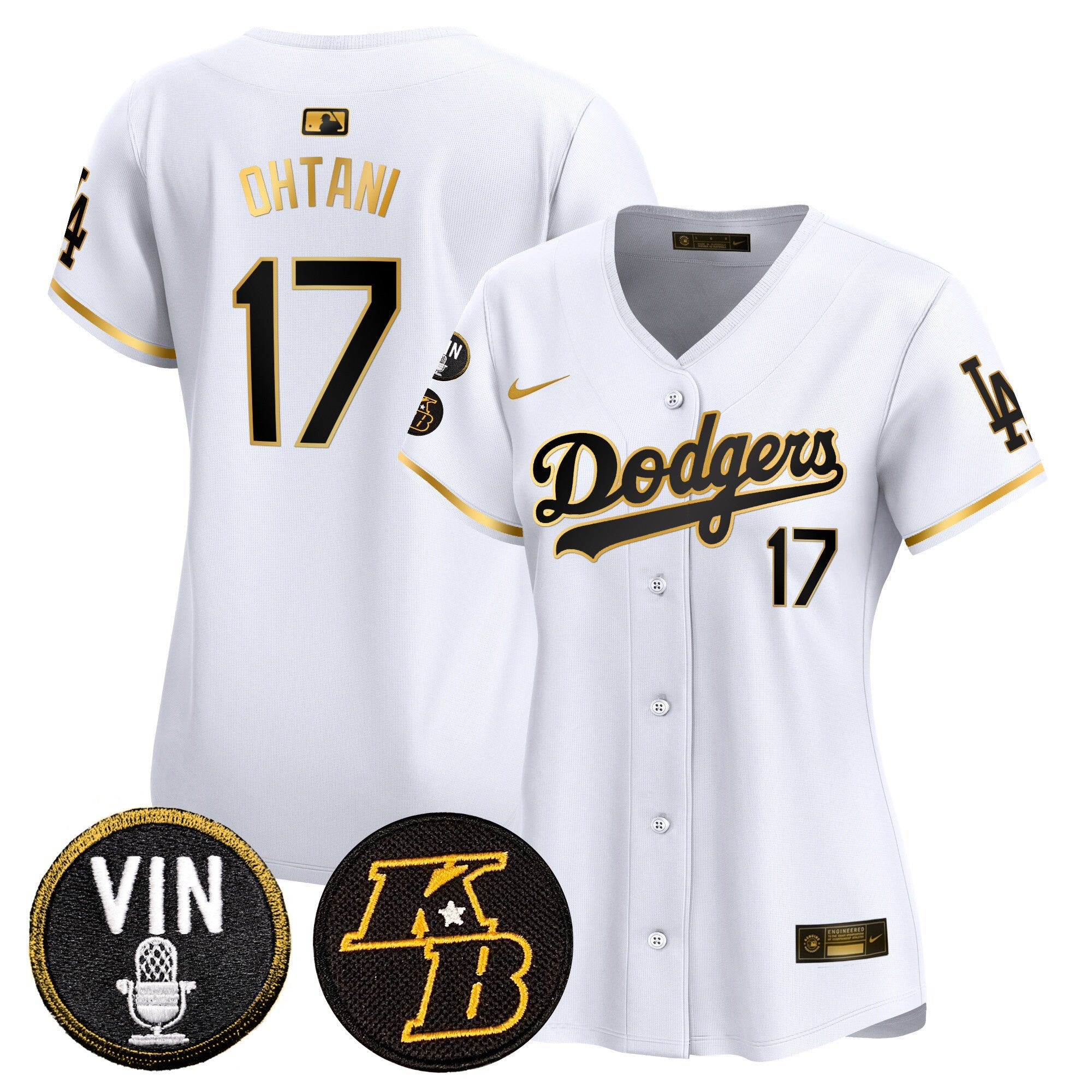 Women’s Vin & Kobe Patch Gold Trim Vapor Premier Limited Jersey