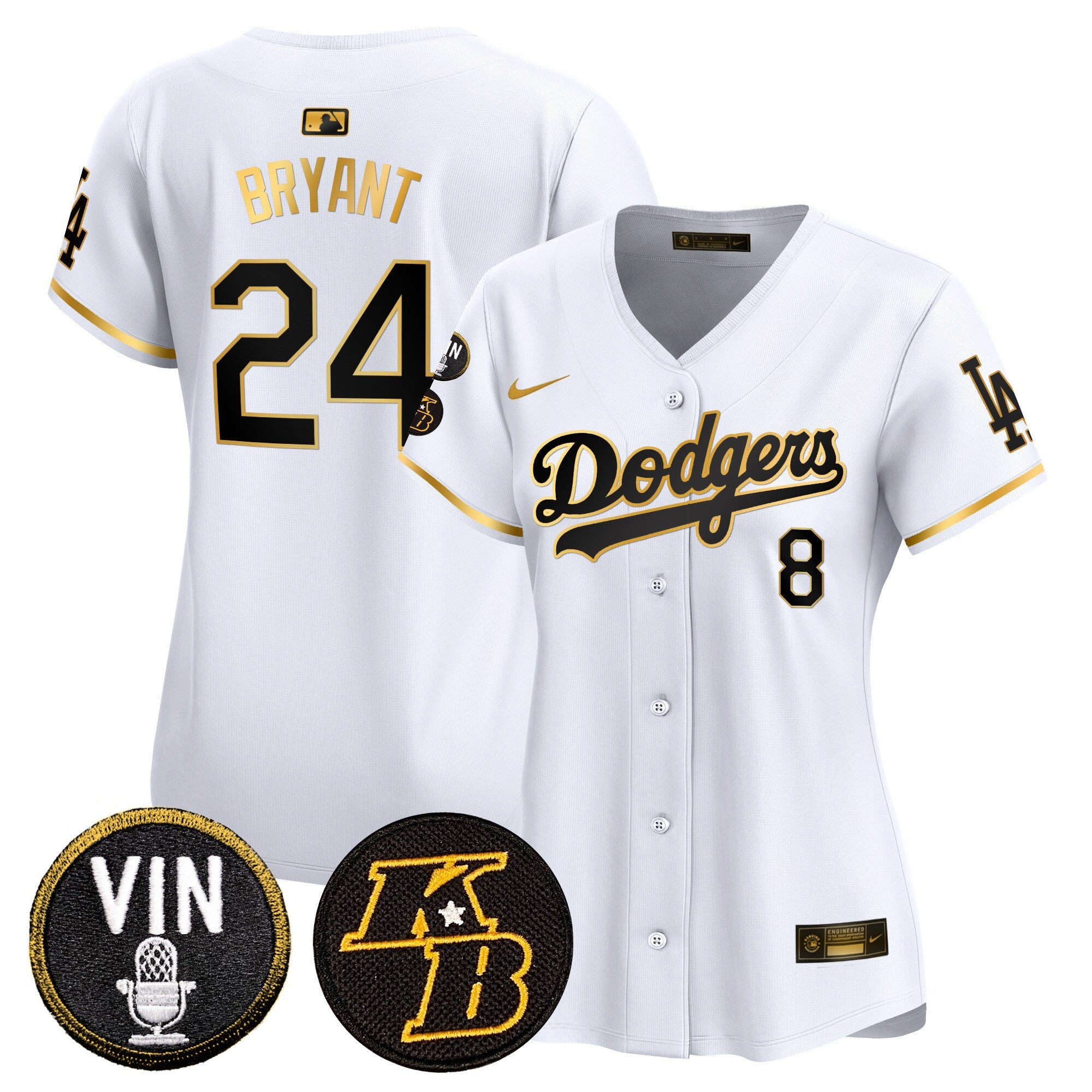 Women’s Vin & Kobe Patch Gold Trim Vapor Premier Limited Jersey