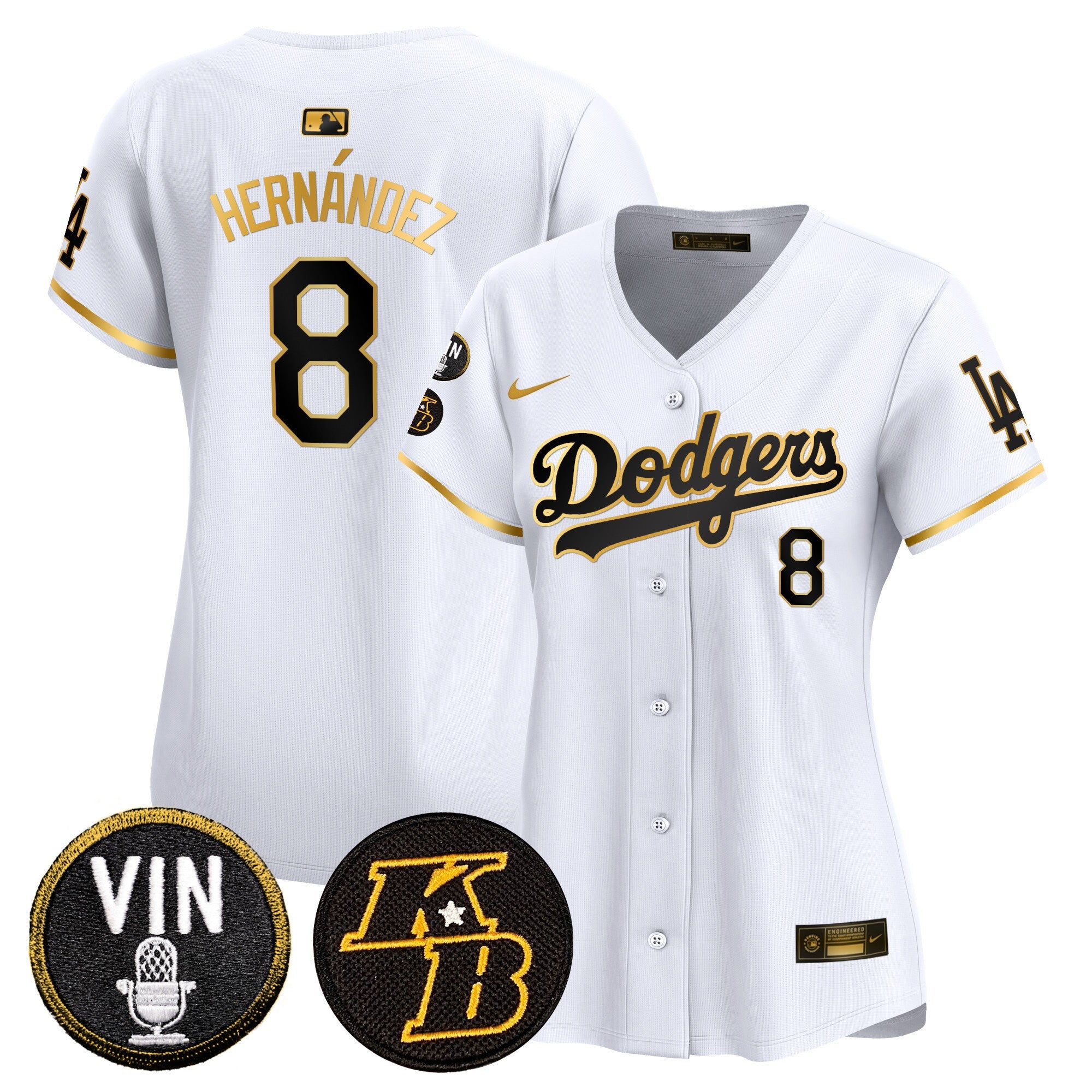 Women’s Vin & Kobe Patch Gold Trim Vapor Premier Limited Jersey
