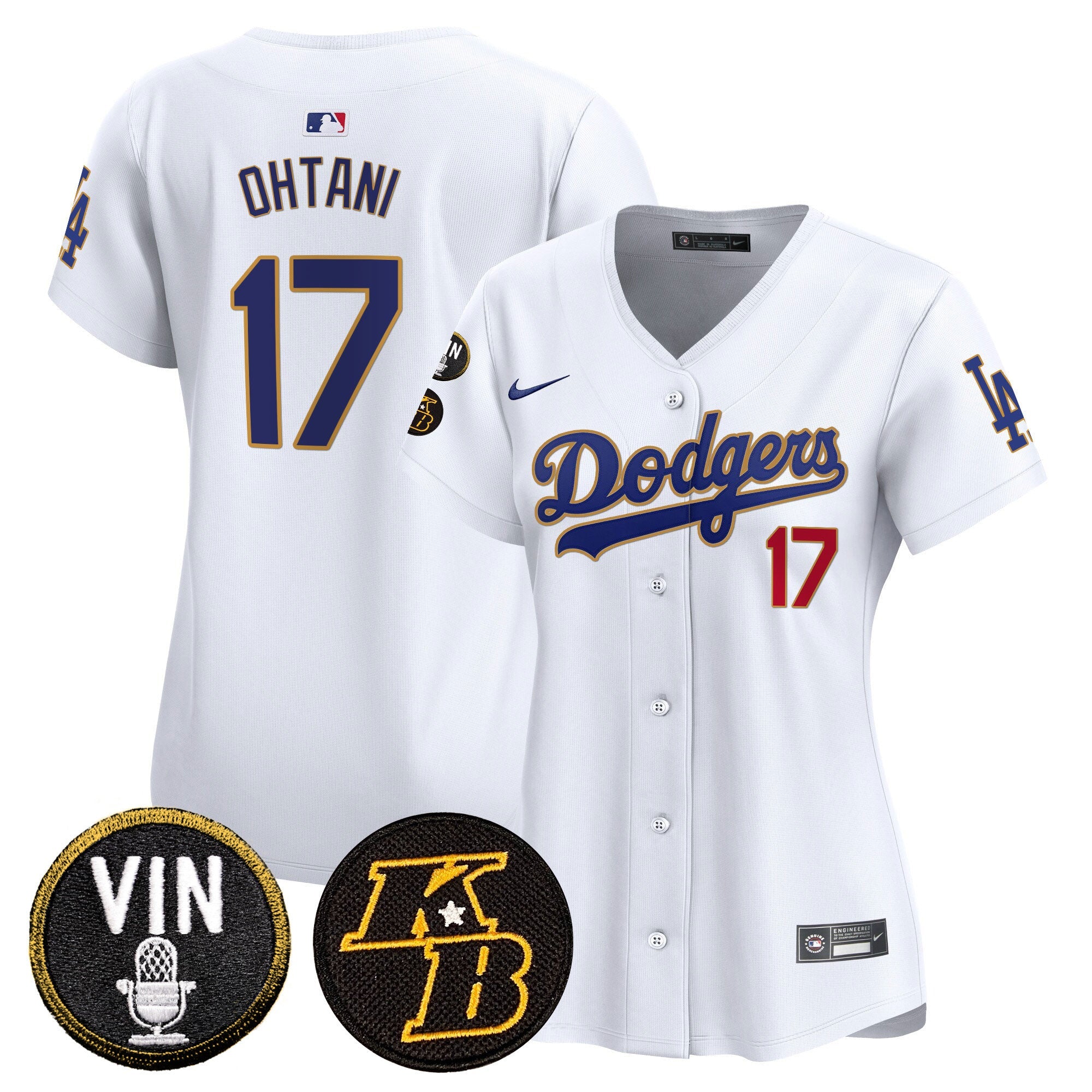 Women’s Vin & Kobe Patch Gold Trim Vapor Premier Limited Jersey