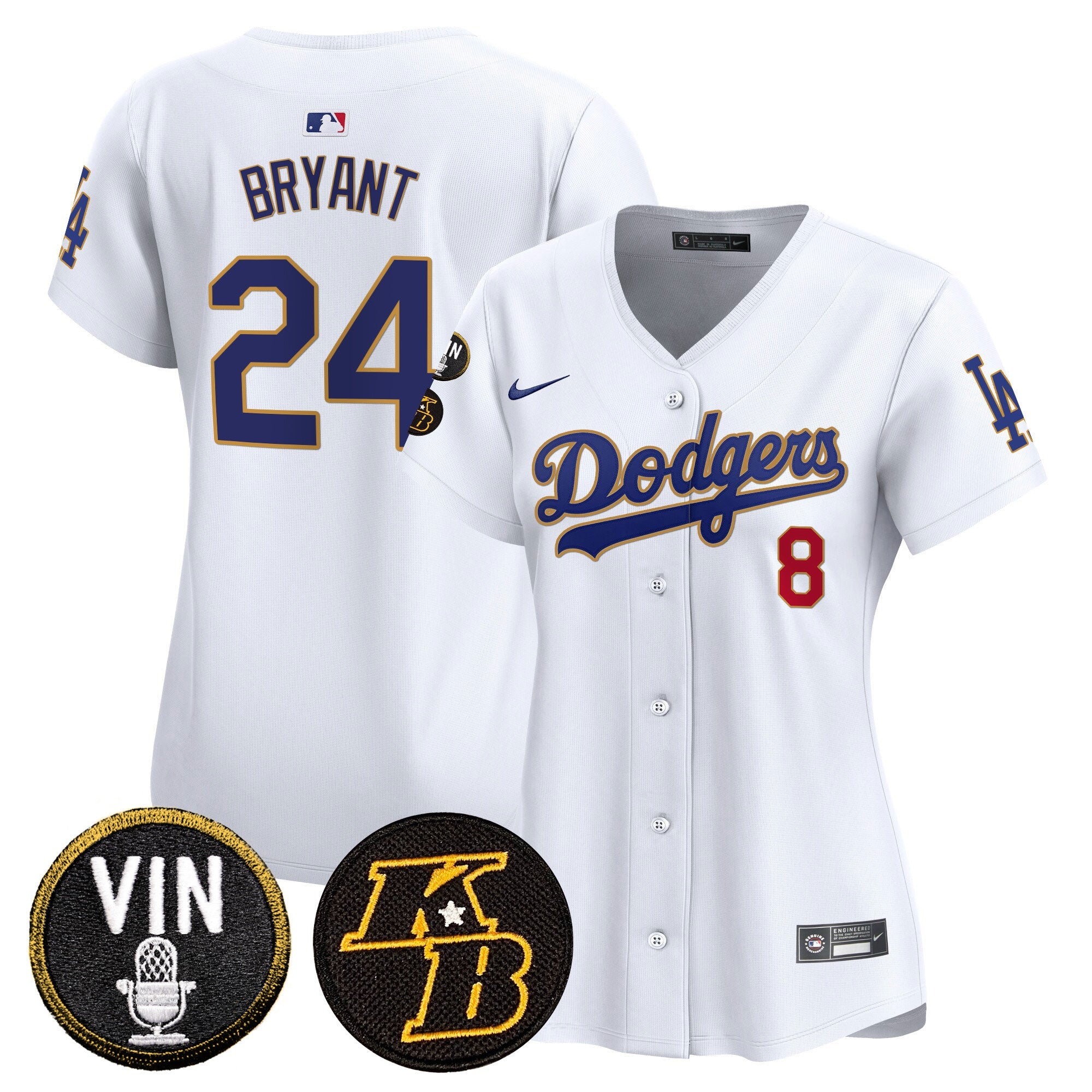 Women’s Vin & Kobe Patch Gold Trim Vapor Premier Limited Jersey